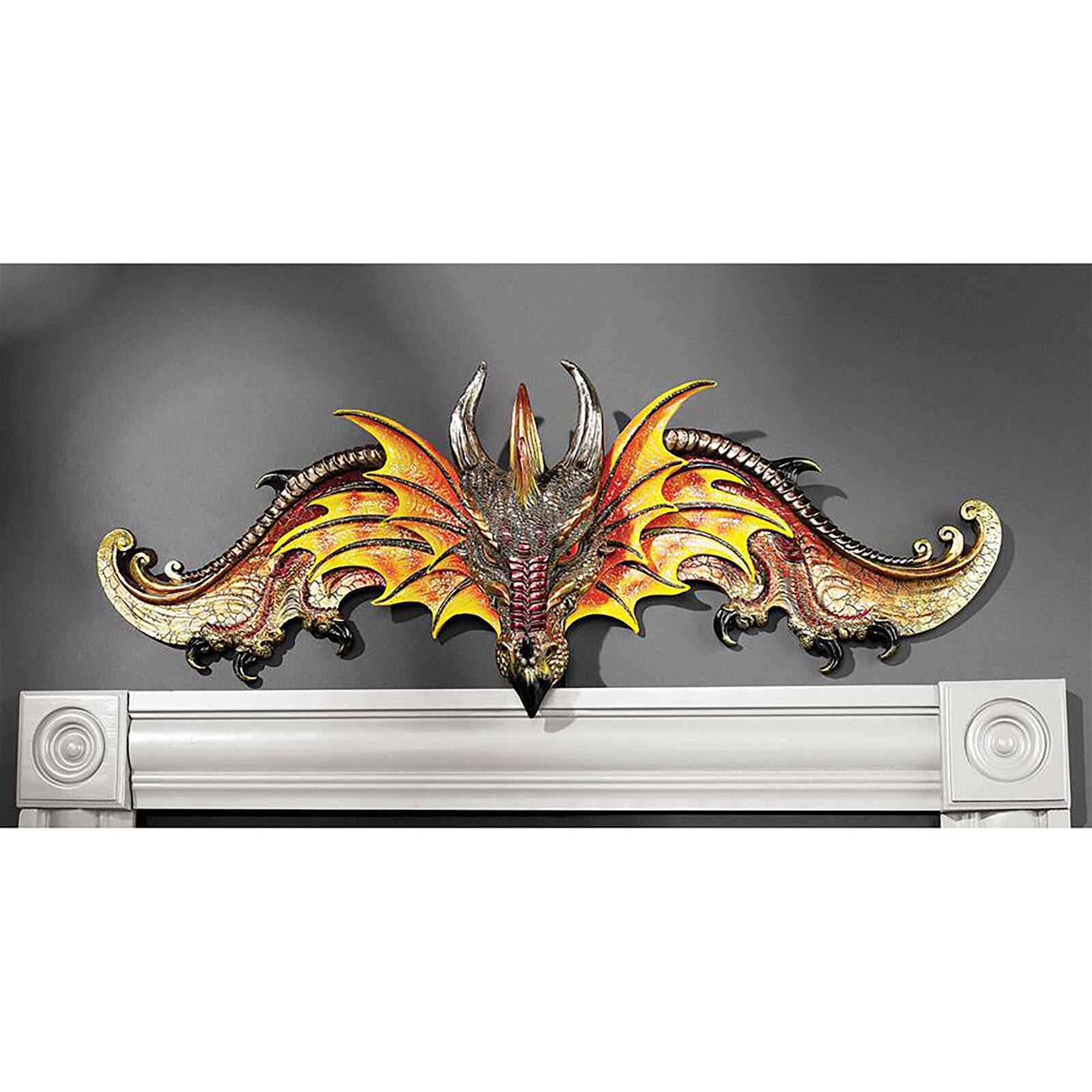 Design Toscano 27.5" Dragon of Kingsbridge Manor Pediment