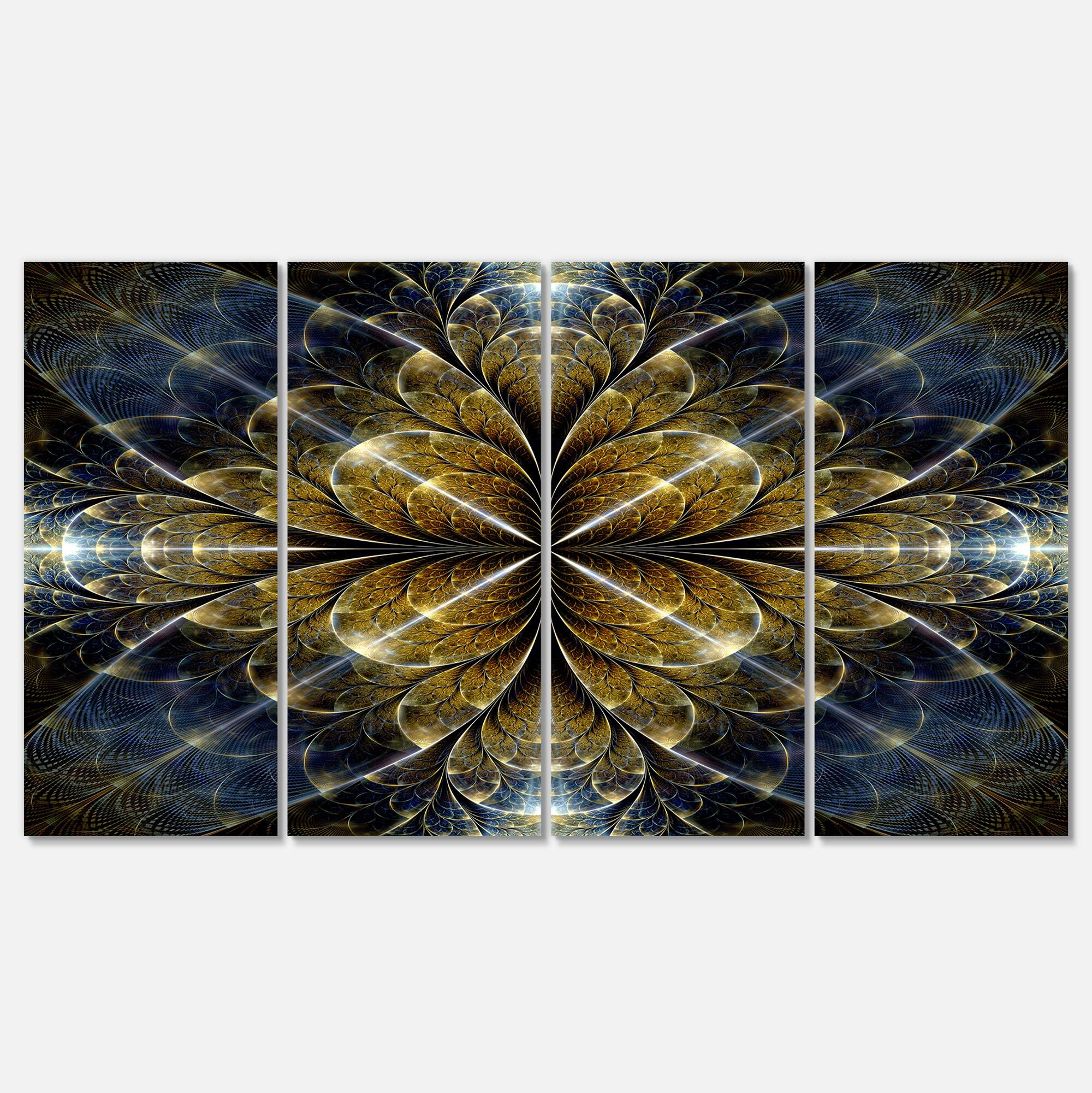 Designart - Digital Gold Fractal Flower Pattern