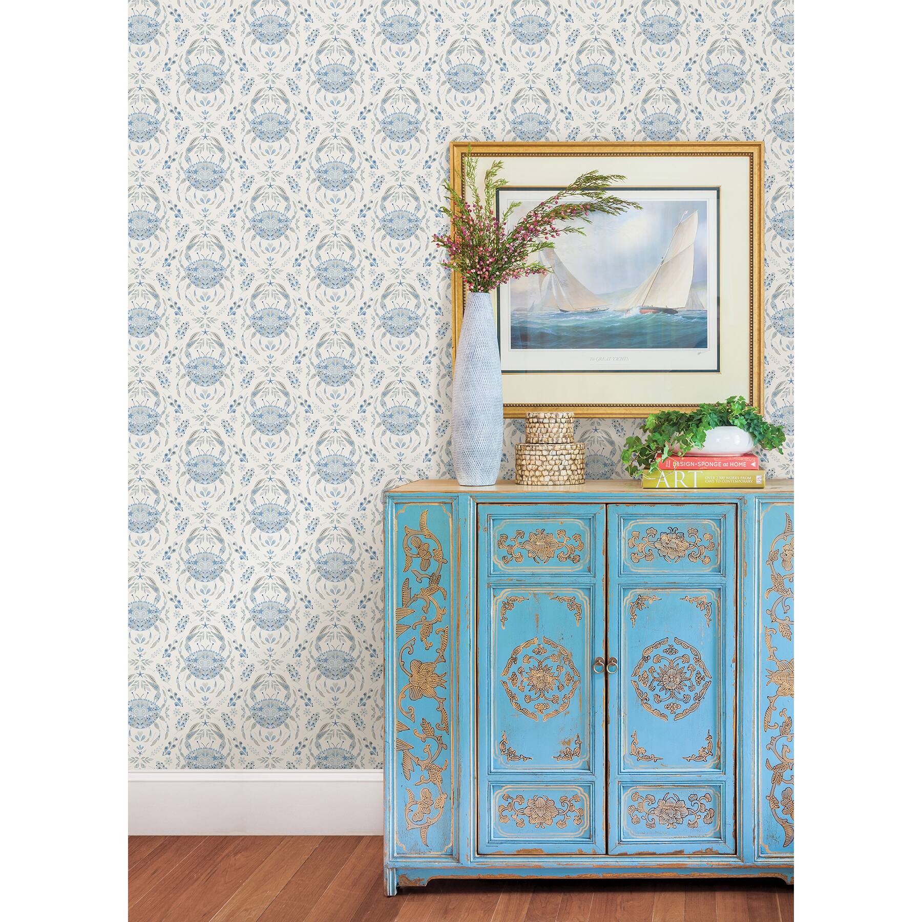 NuWallpaper Blue Shellby Peel & Stick Wallpaper