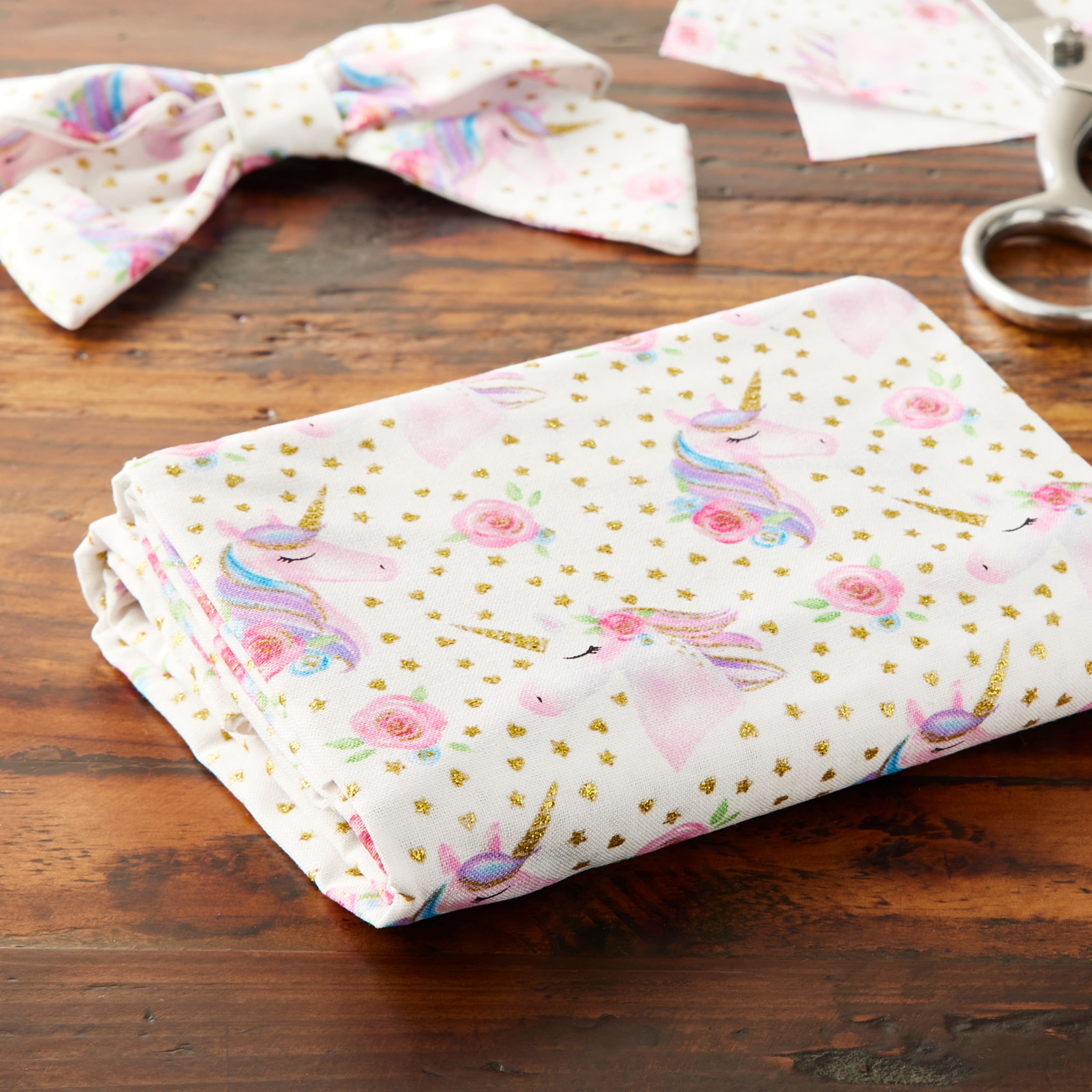 Pink Unicorn Cotton Fabric Bundle by Loops & Threads™