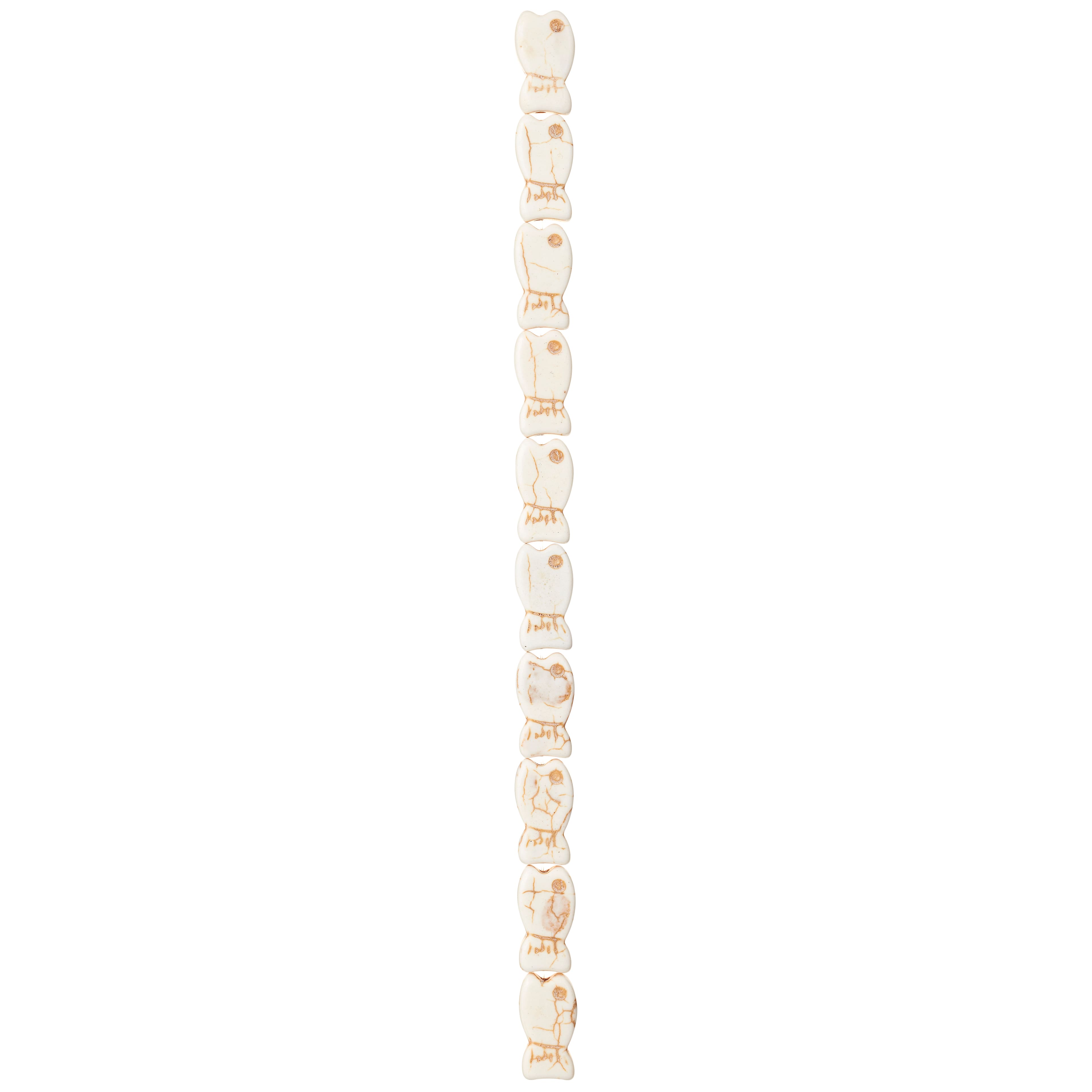 White Howlite Fish Beads by Bead Landing&#x2122;, 20mm