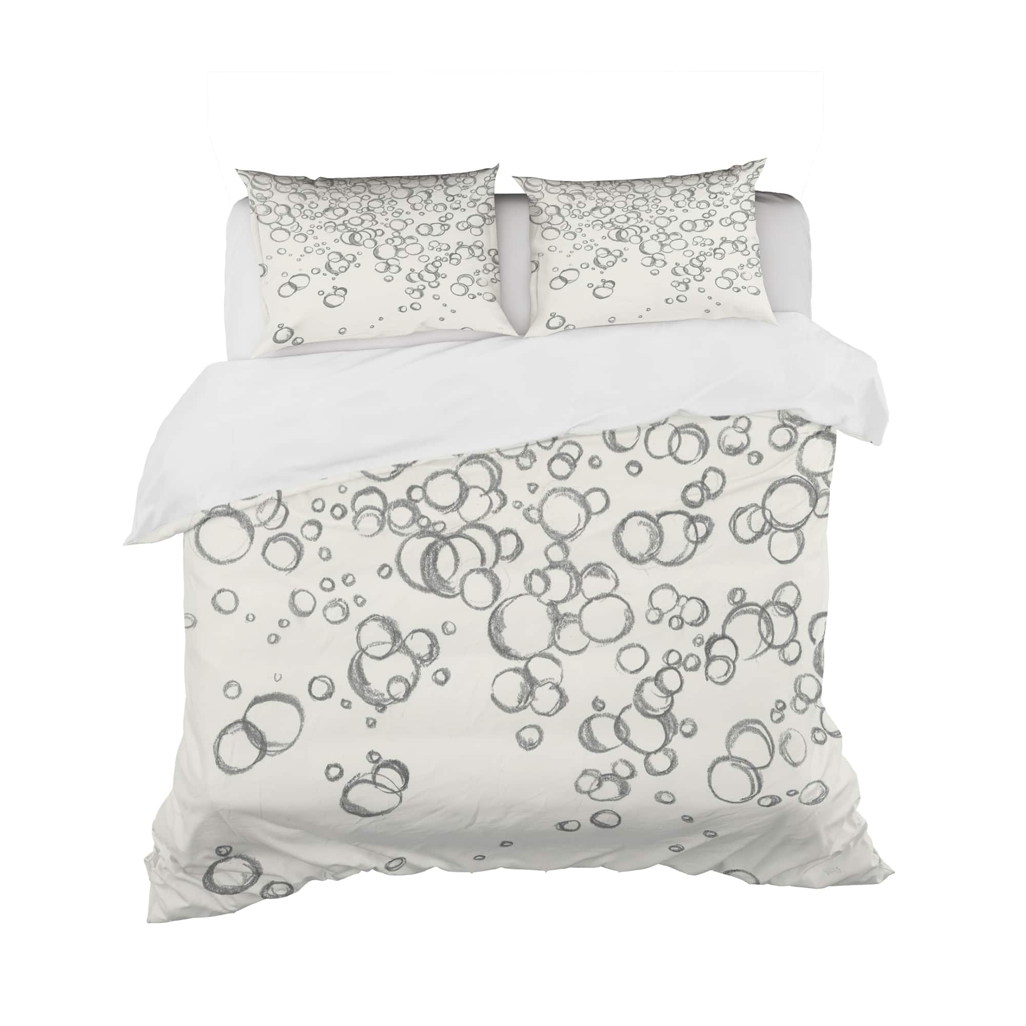 Designart &#x27;Simple Bubbles I&#x27; Geometric Bedding Set - Duvet Cover &#x26; Shams