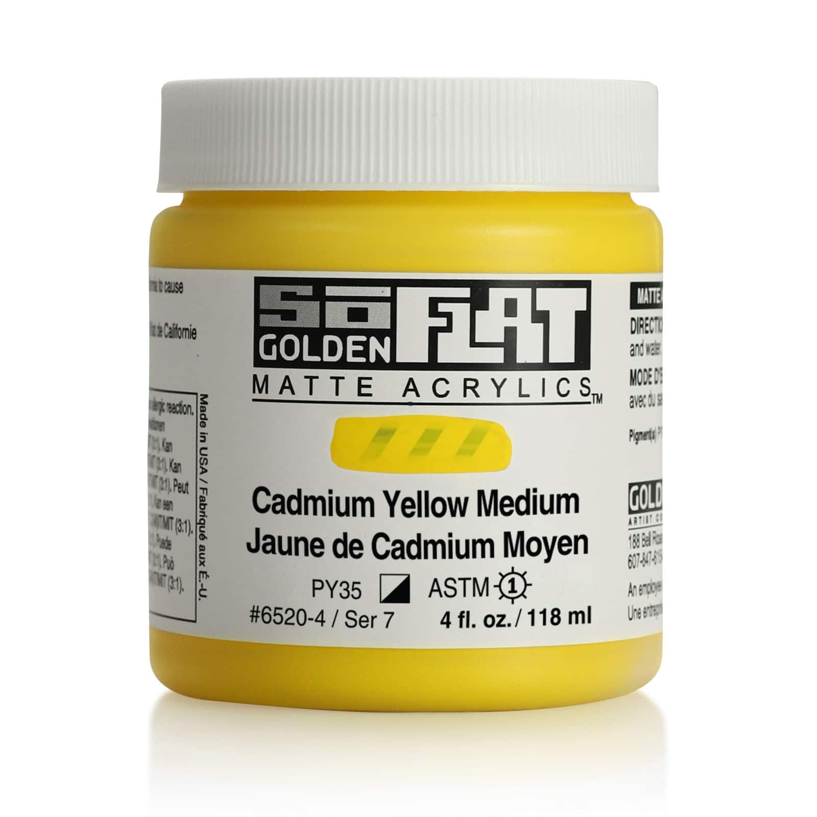 Golden SoFlat Matte Acrylics 4oz Cadmium Red Light