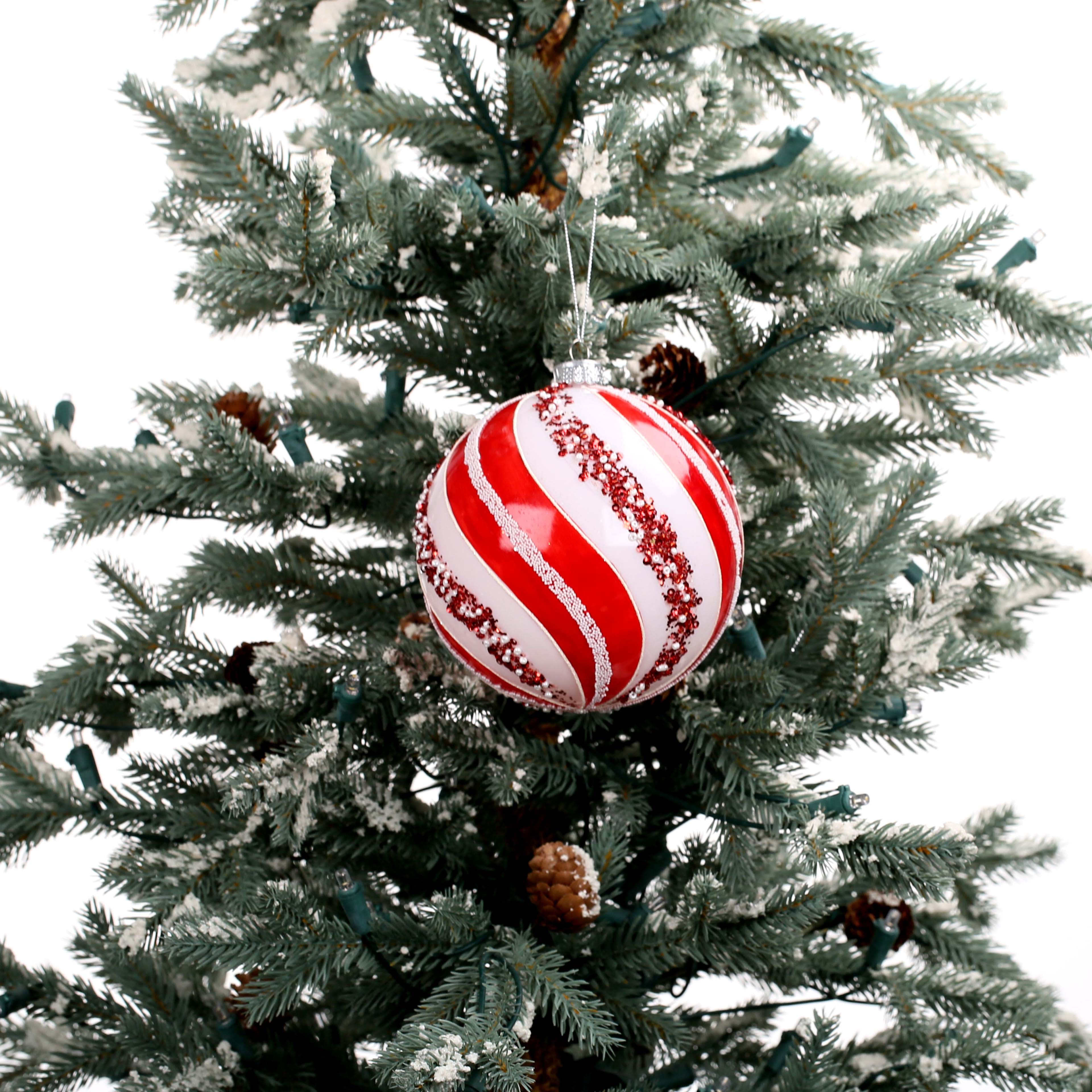 2 Pack 4.7&#x22; Peppermint Swirl Ball Ornaments by Ashland&#xAE;