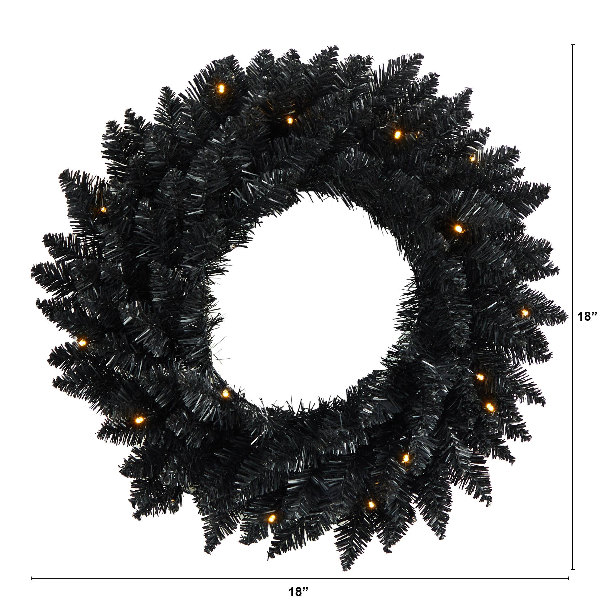 18" LED Black Artificial Wreath Michaels