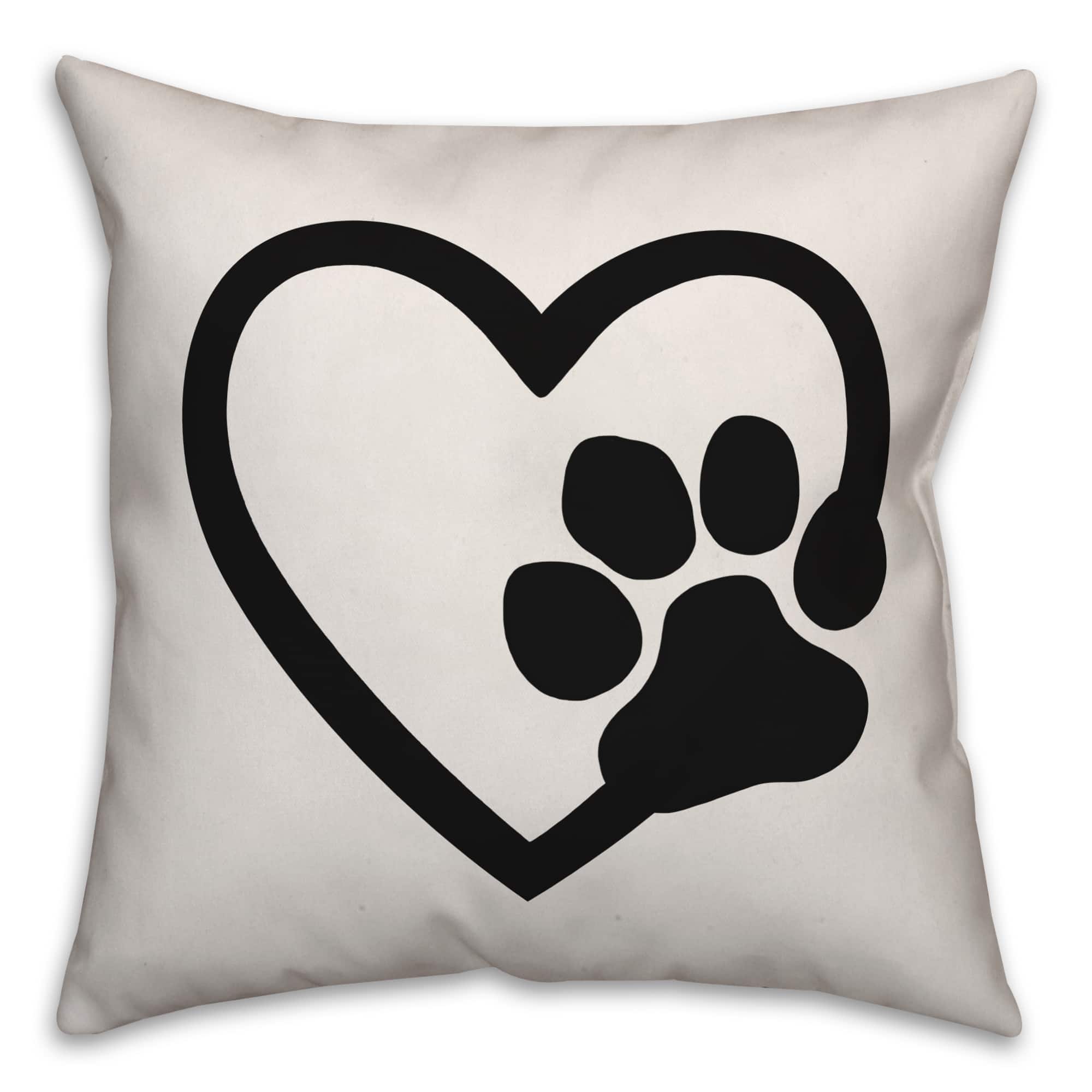 Paw Heart Throw Pillow