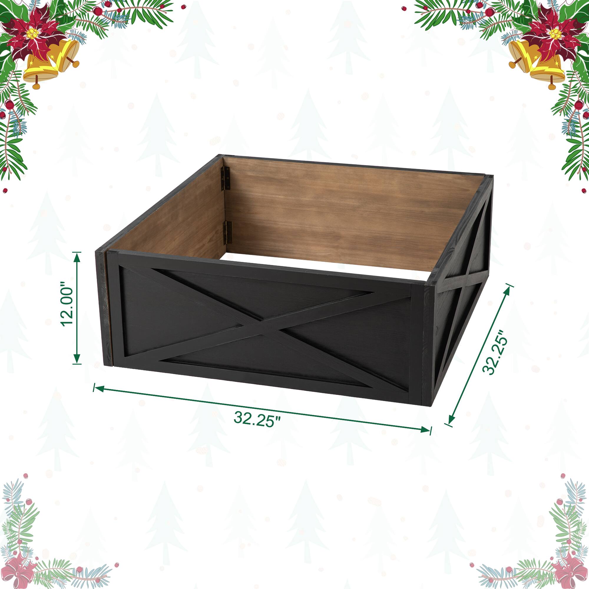 Glitzhome&#xAE; Black Wood Tree Collar