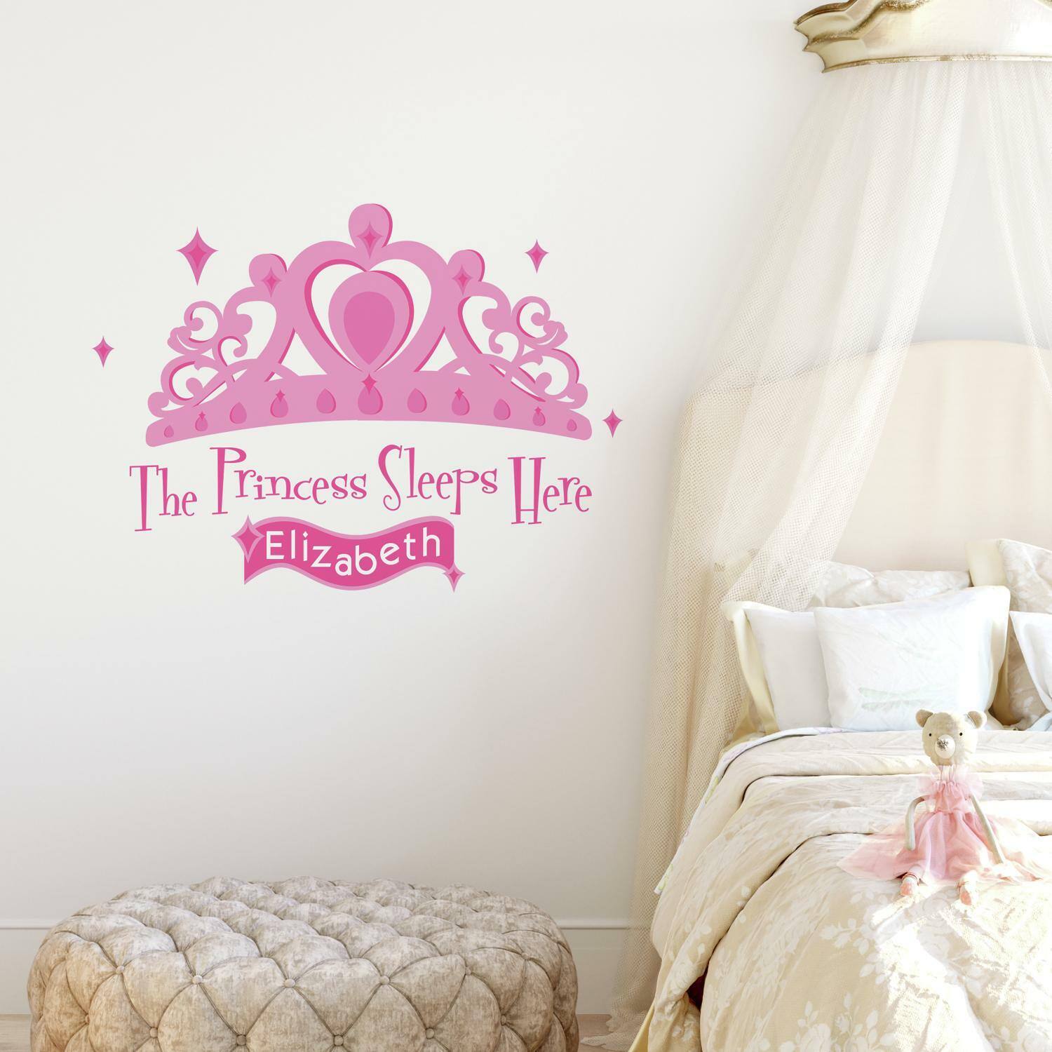 RoomMates Princess Sleeps Here Giant Decal with Personalization