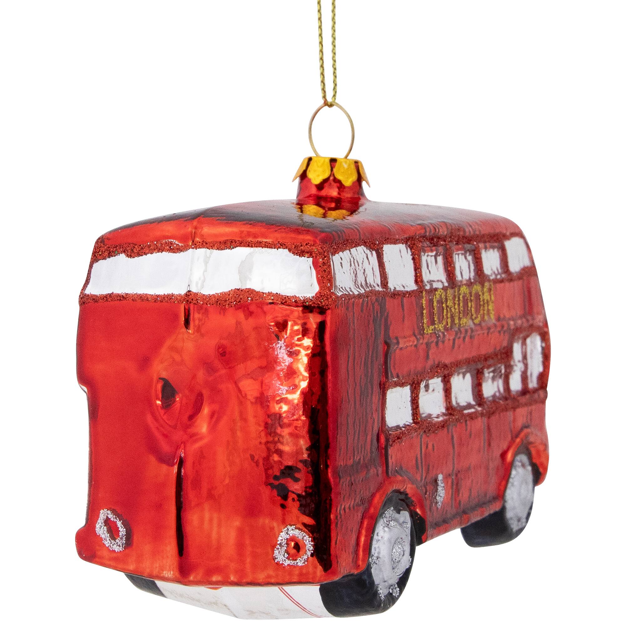 4.5&#x22; Red Double Decker London Tour Bus Christmas Ornament