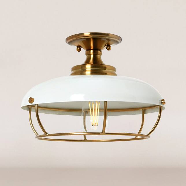 Hello Honey&#xAE; 13&#x22; Wide Caged Dome Metal Semi-Flush Mount Ceiling Light