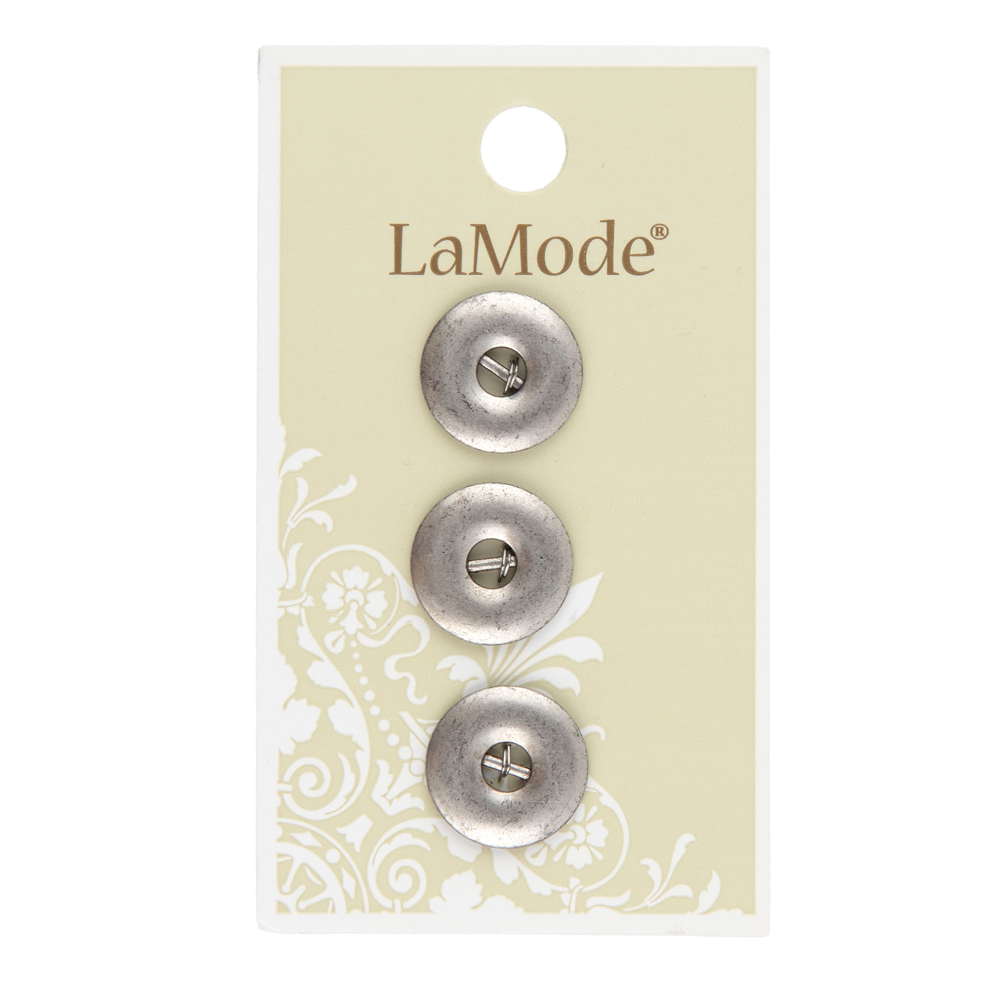 LaMode 5/8&#x22; Pewter 2-Hole Buttons, 3ct.