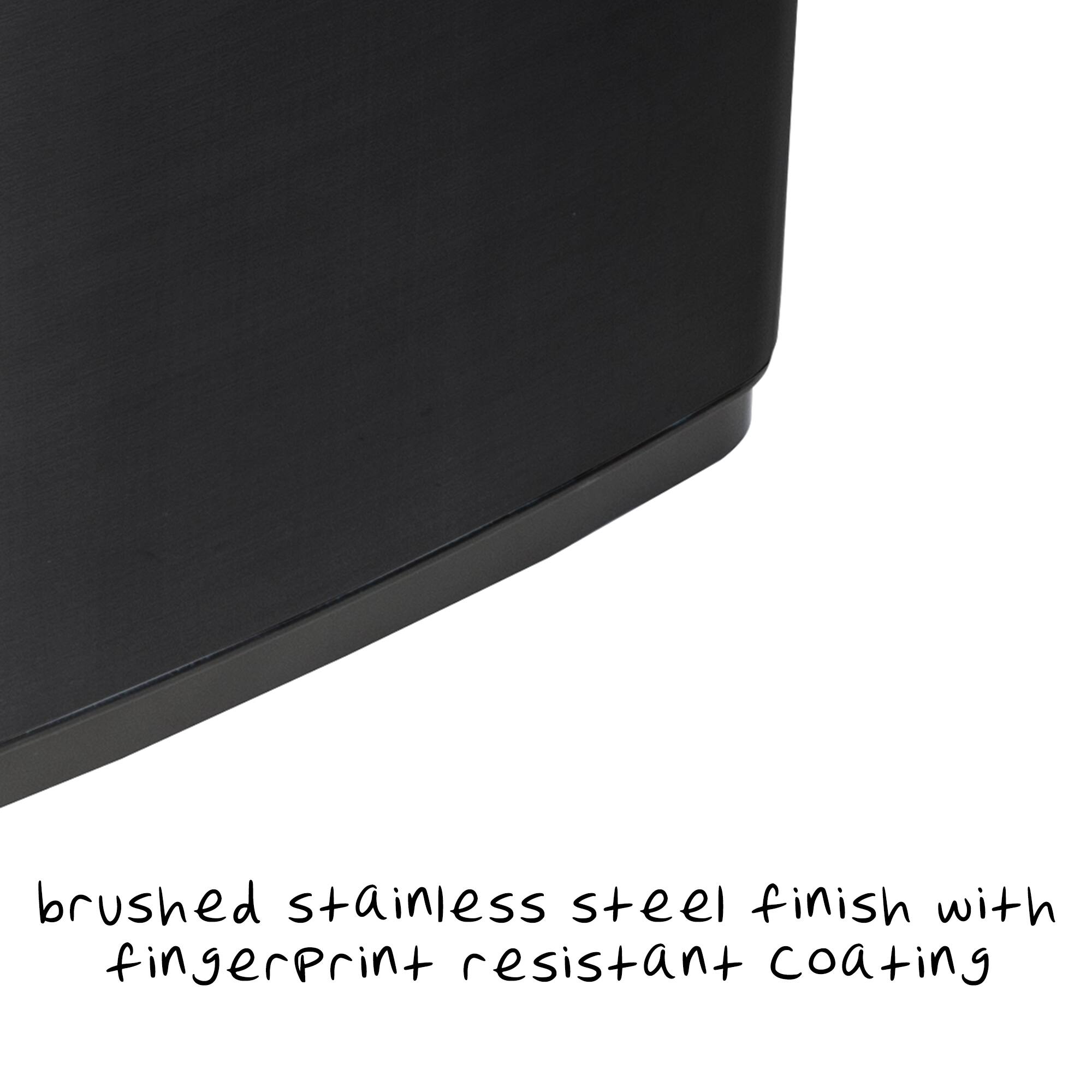 Honey Can Do 50L Black Stainless Steel Trash Can w/ Motion Sensor