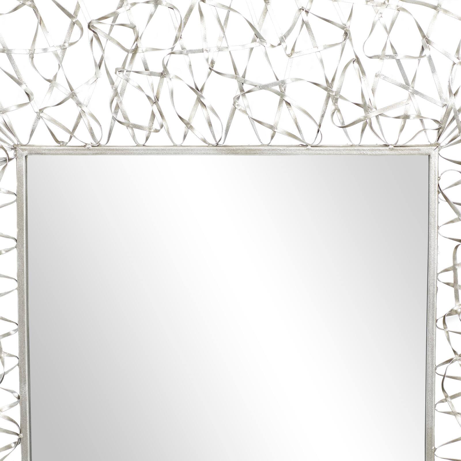 43&#x22; Silver Industrial Metal Wall Mirror