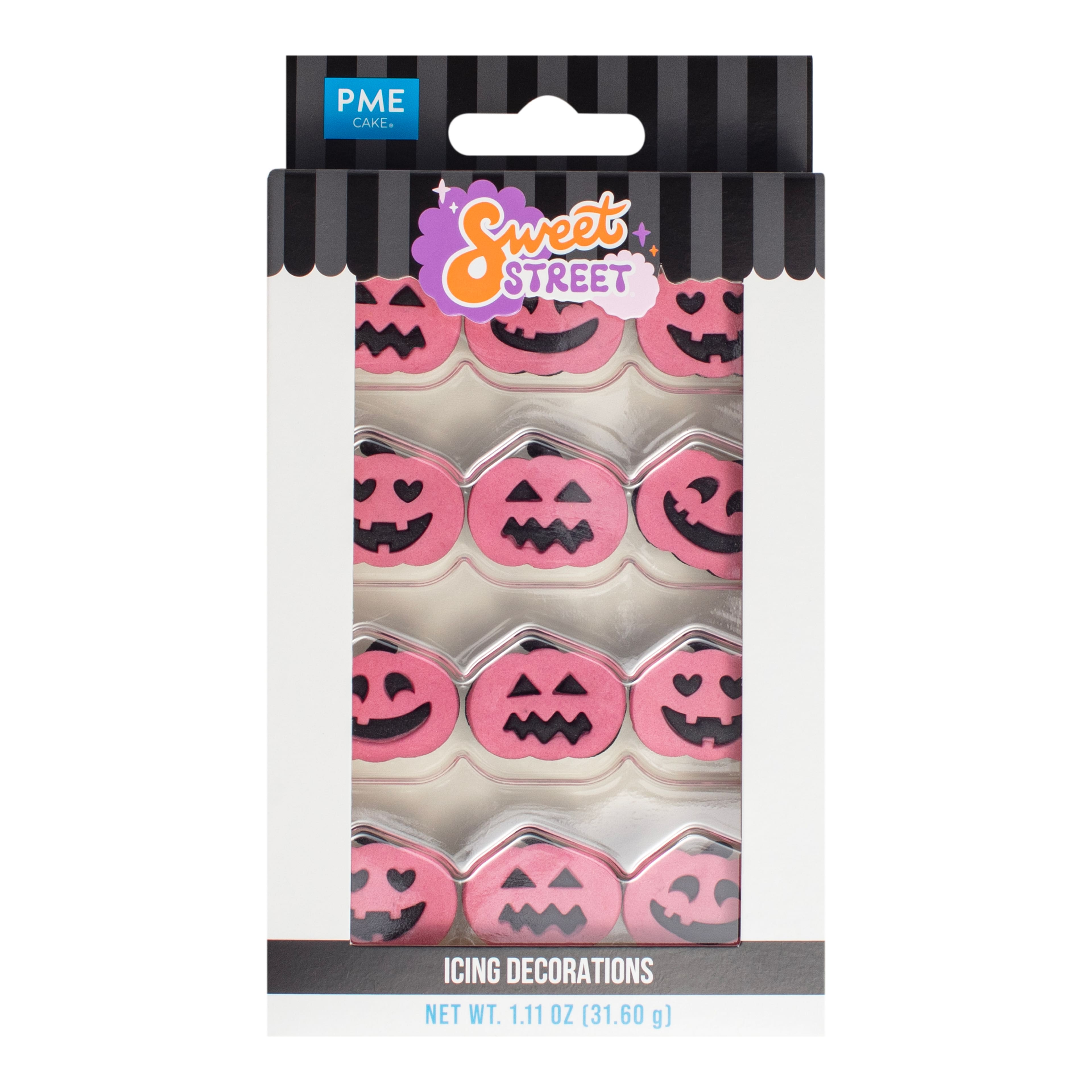 PME Cake Sweet Street&#xAE; Pink Pumpkins Icing Decorations