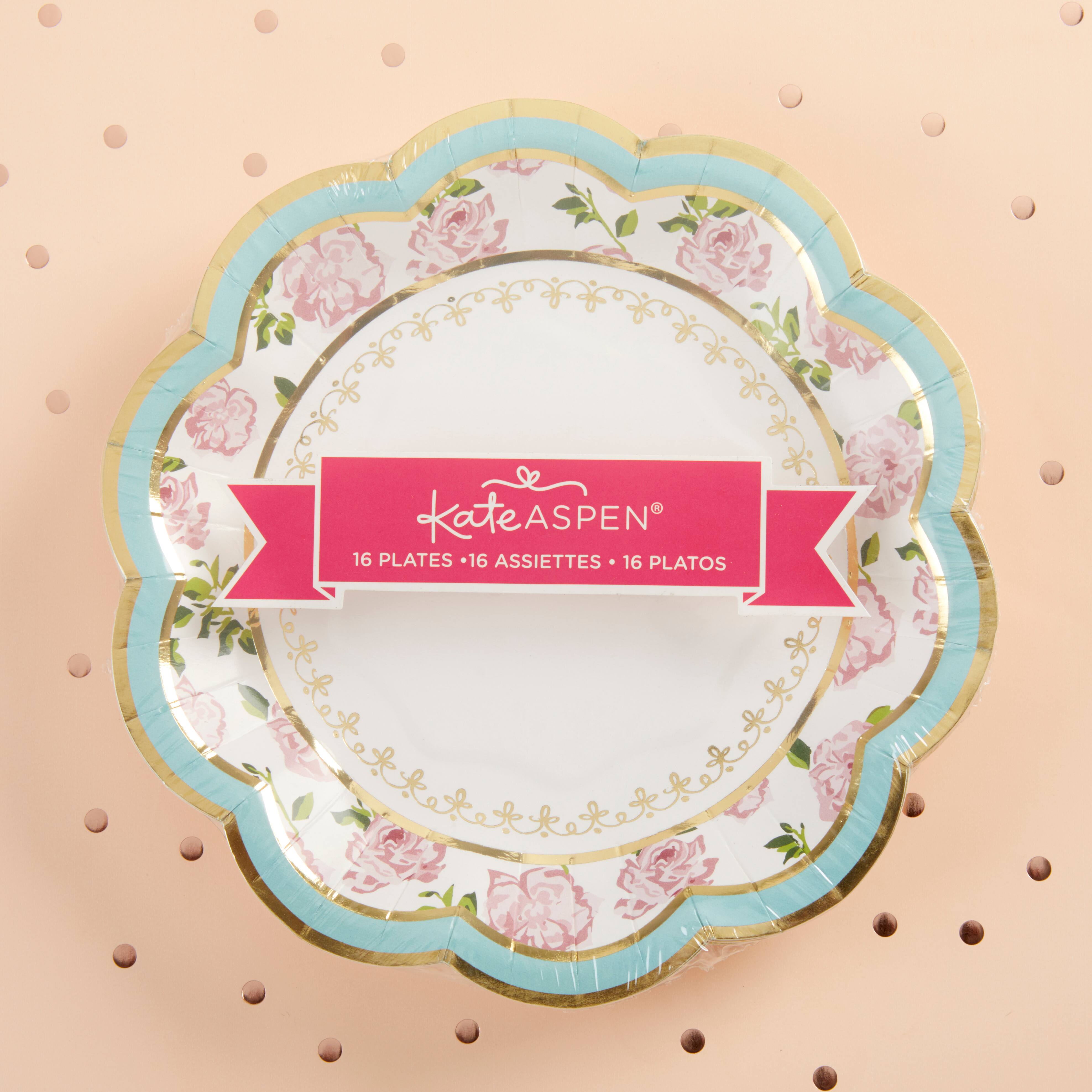 Kate Aspen® 7" Blue Tea Time Whimsy Paper Plates, 32ct.
