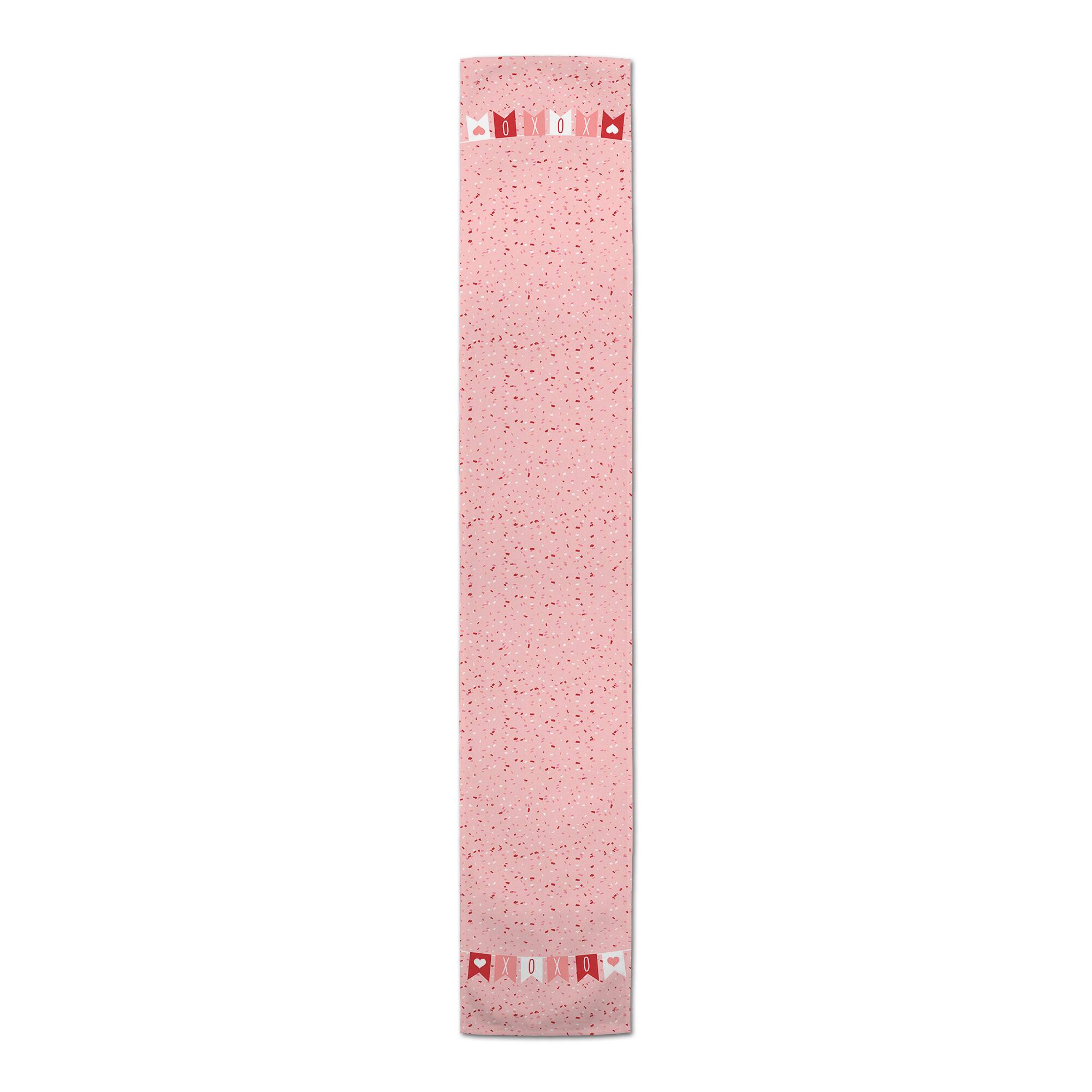 90" Valentine's Day Pink Confetti Banner Table Runner