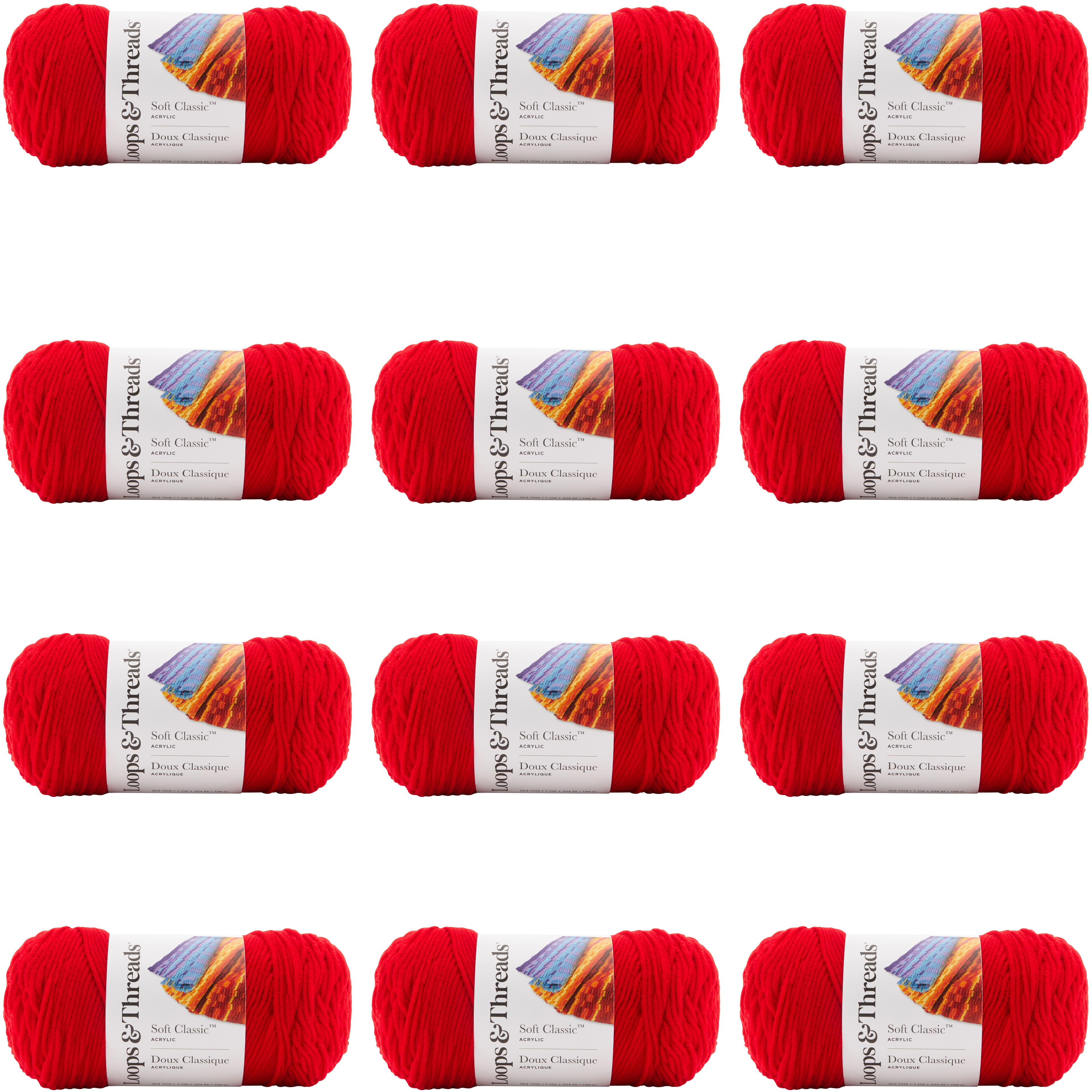 12 Pack: Soft Classic™ Solid Yarn by Loops & Threads®