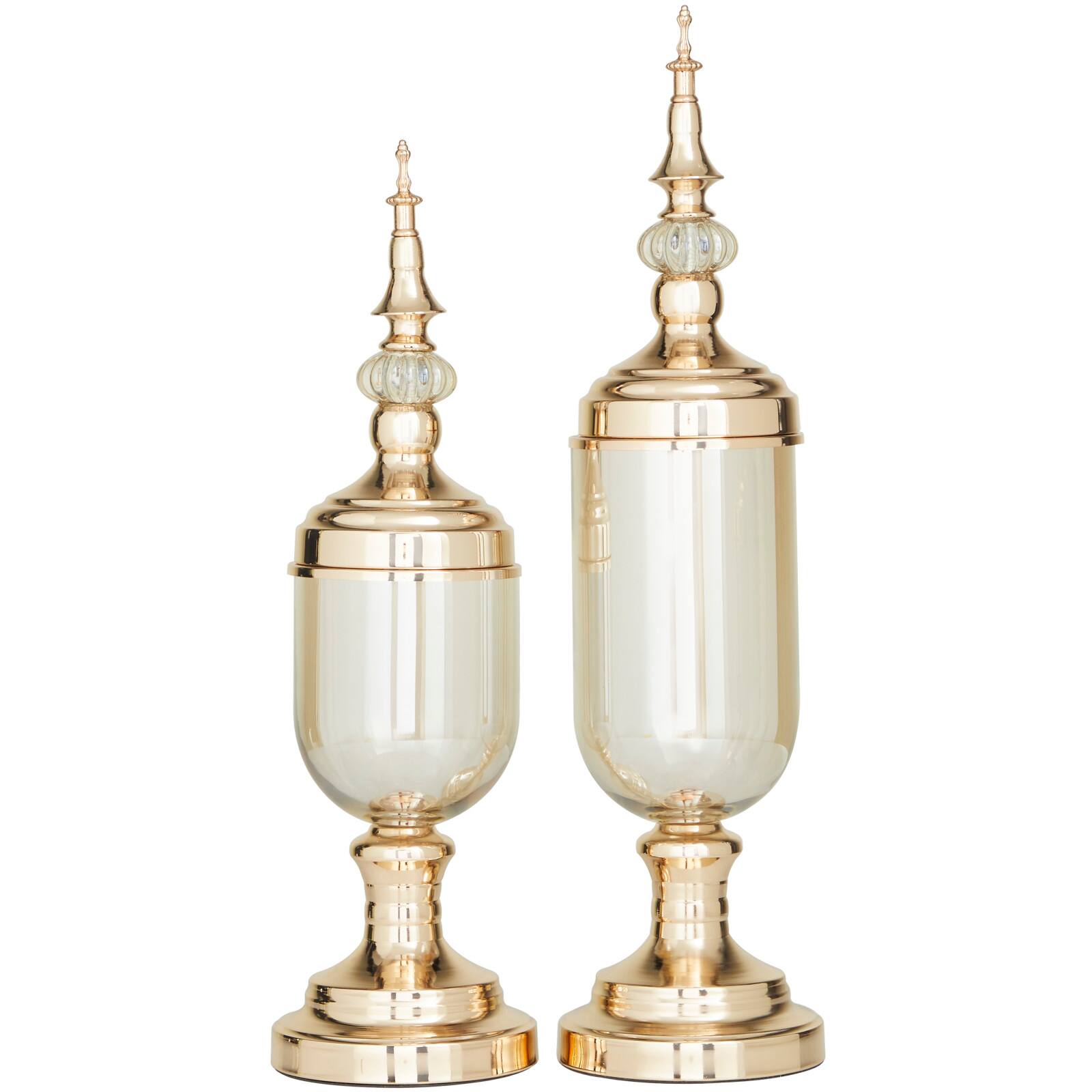 CosmoLiving by Cosmopolitan Gold Metal Decorative Jars Set