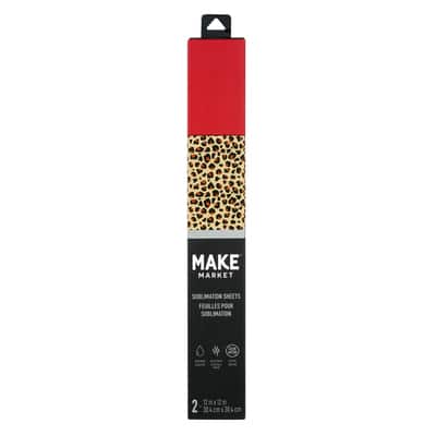 12" x 12" Classic Leopard & Red Sublimation Sheets by Make Market® image