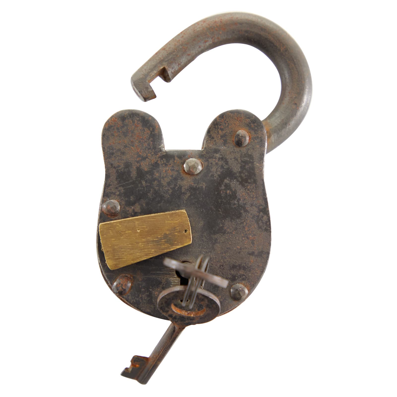 Industrial Gray Metal Lock and Keys Decor, 6.5&#x22; x 4&#x22; x 1&#x22;