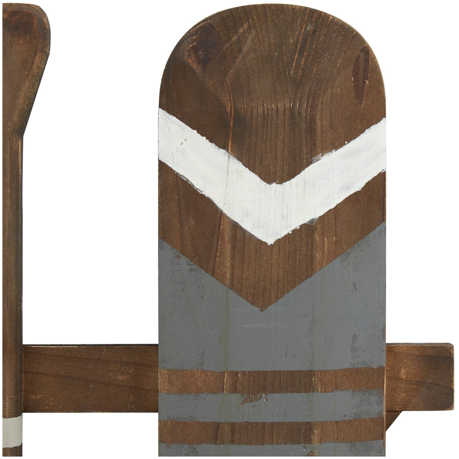Gray Arrow & Stripe Patterned Wood Paddle Wall Décor