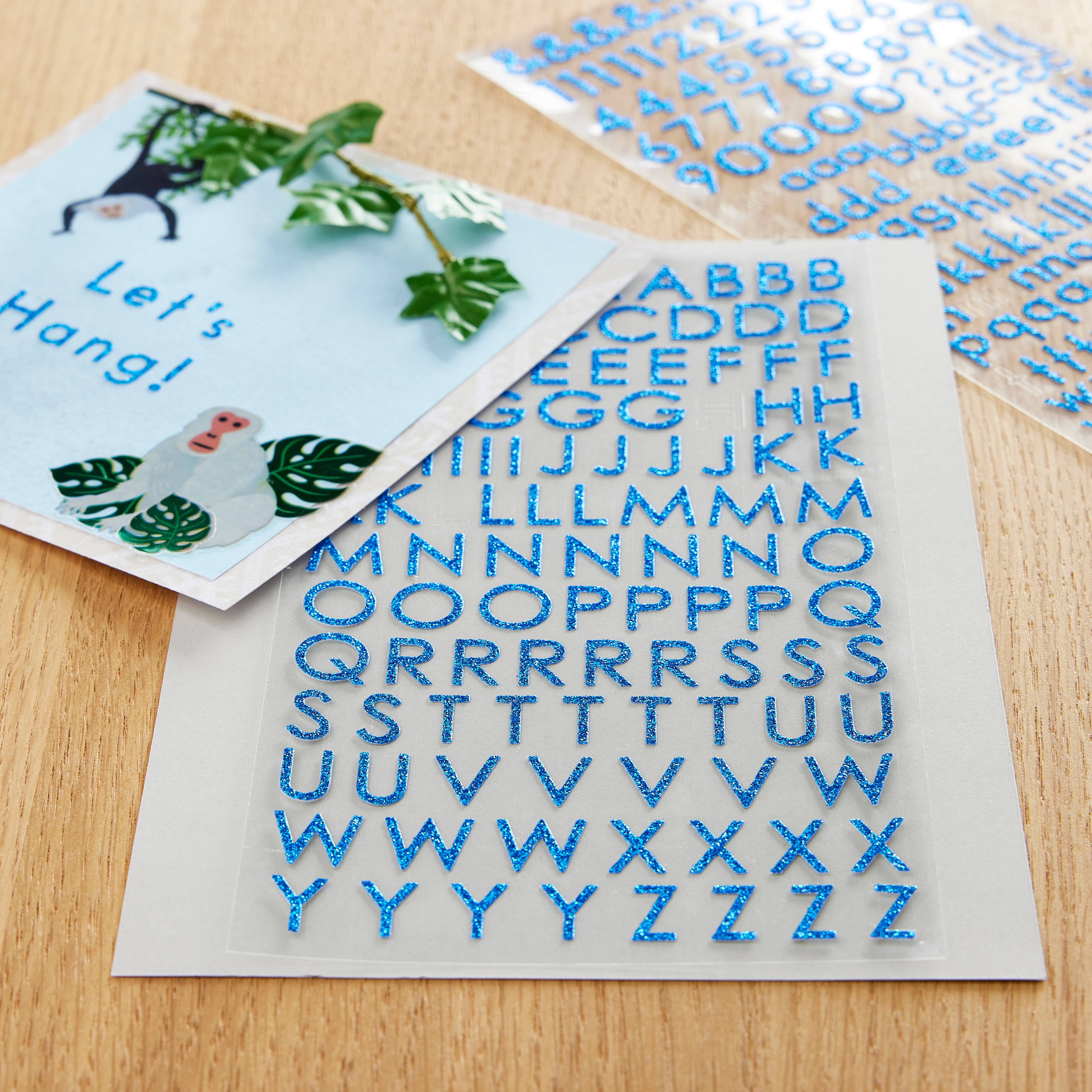 12 Pack: Glitter Block Alphabet Stickers by Recollections&#x2122;