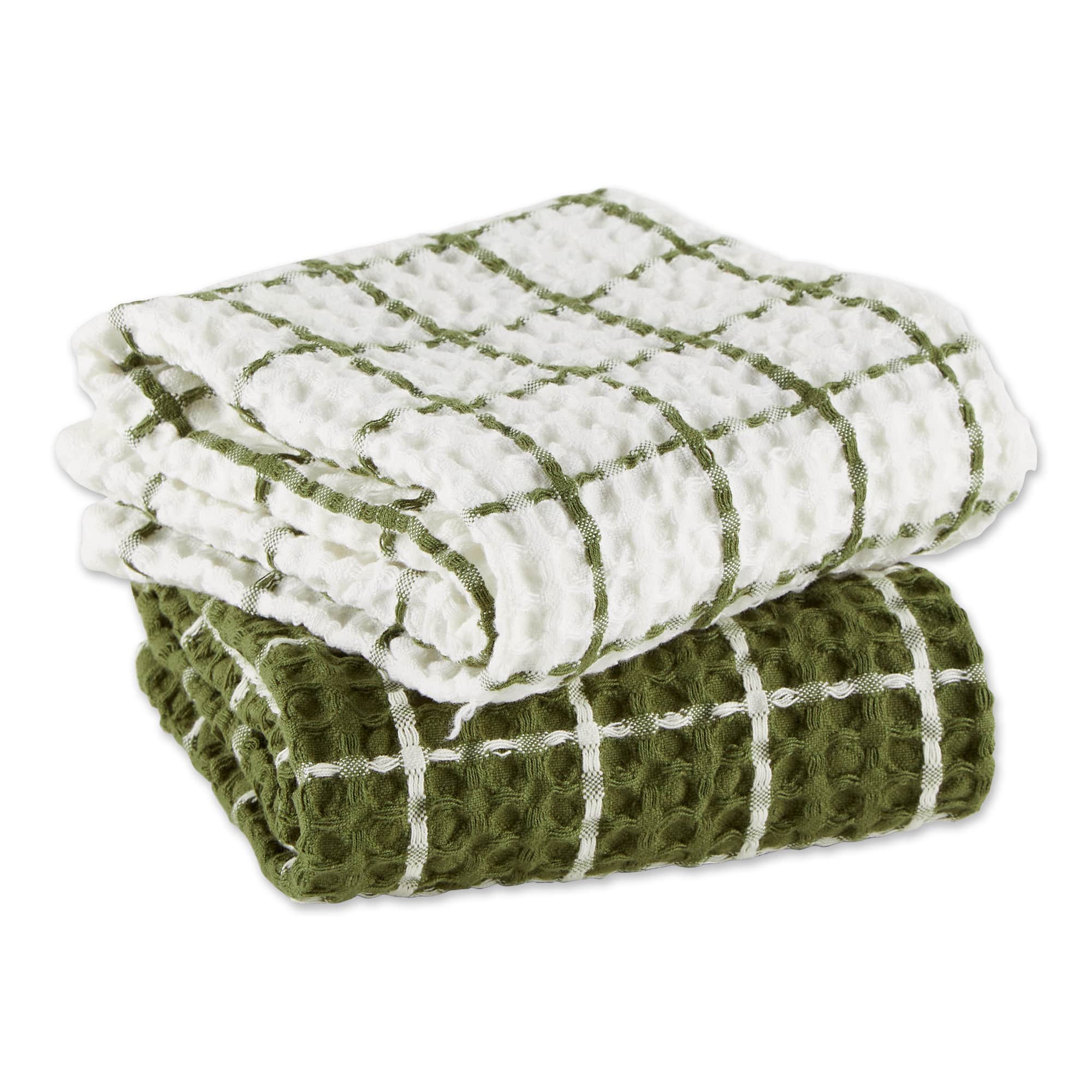 DII® Windowpane Oversized Washed Waffle Dishtowels, 2ct.