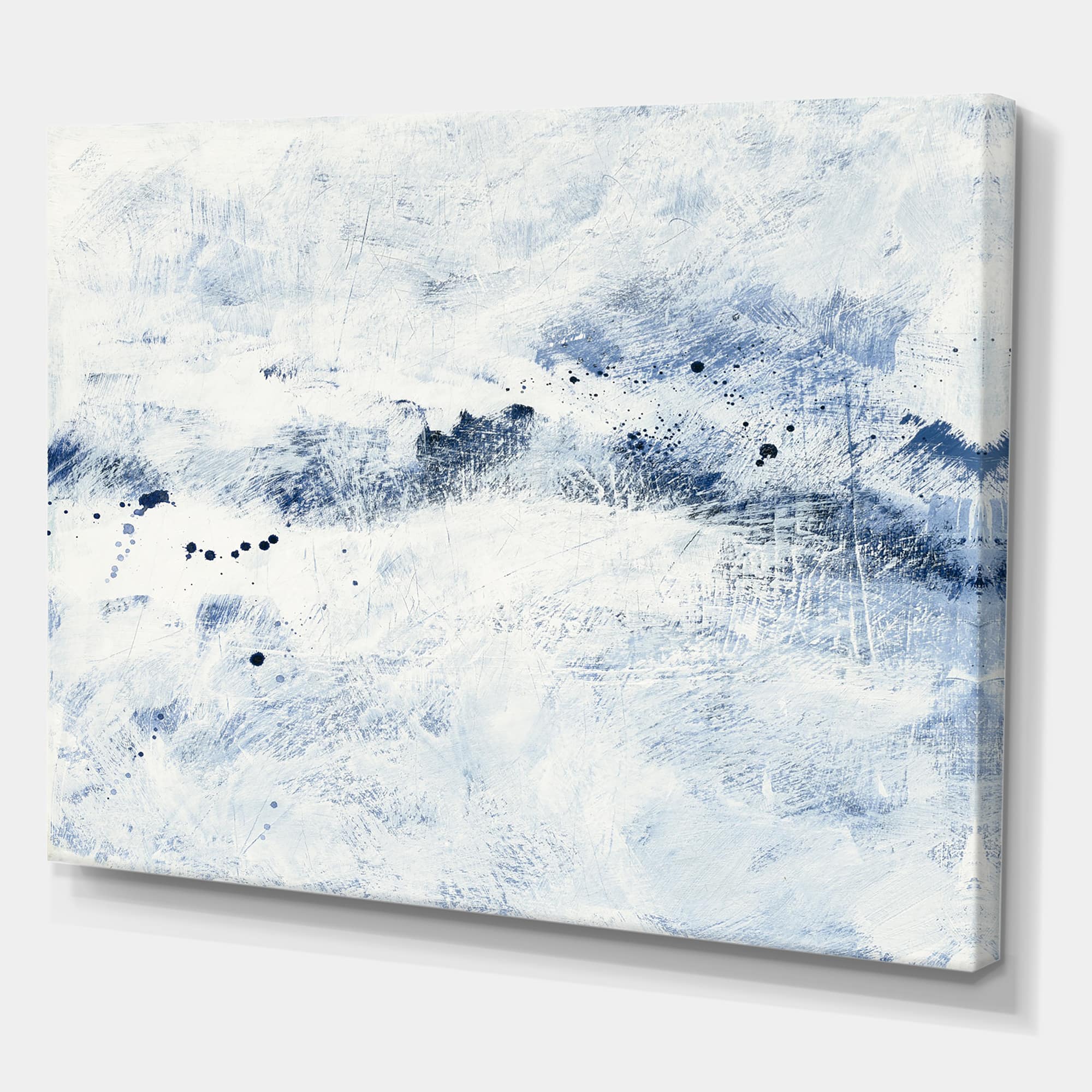 Designart - Blue Wipe Out - Traditional Canvas Art