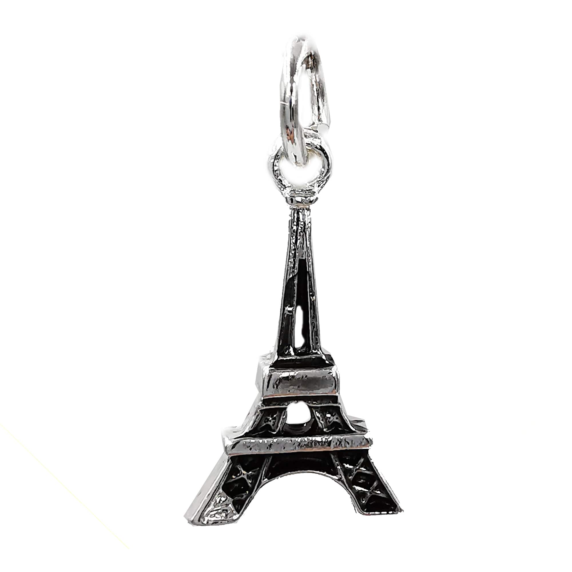 12 Pack: Charmalong™ Silver Plated Eiffel Tower Charm by Bead Landing™