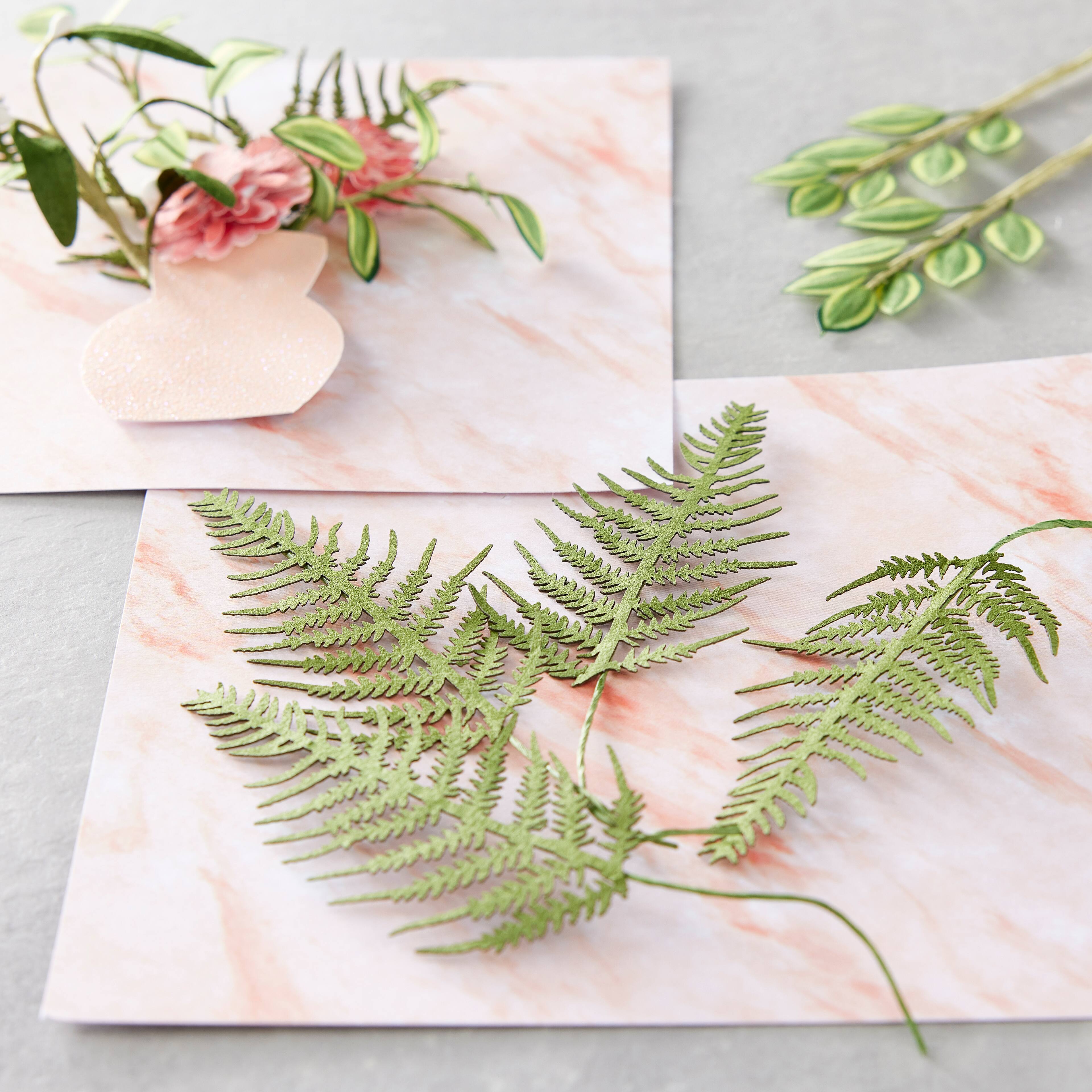 12 Packs: 6ct. (72 total) Green Paper Fern Embellishments by Recollections&#x2122;