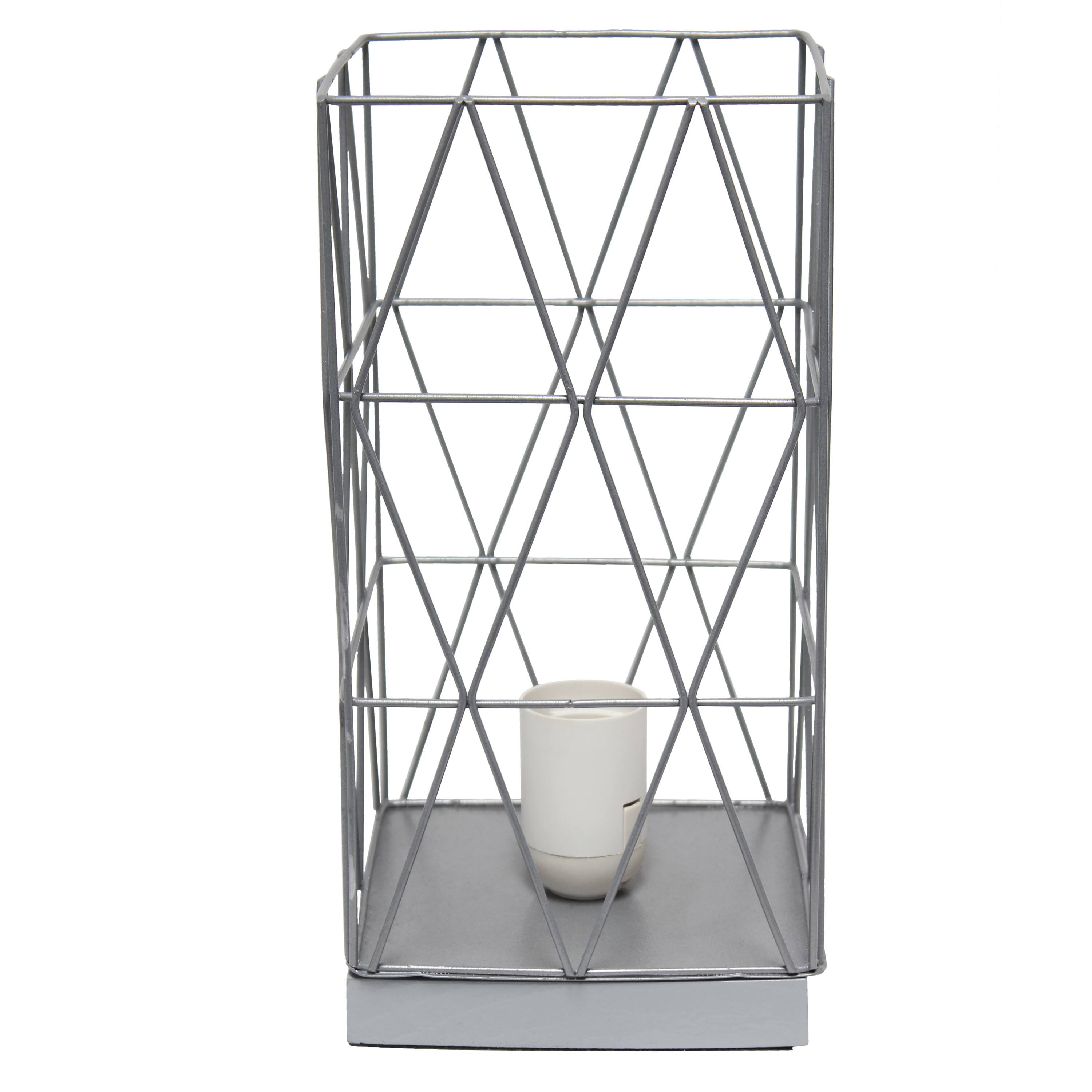Simple Designs 10" Geometric Square Metal Table Lamp