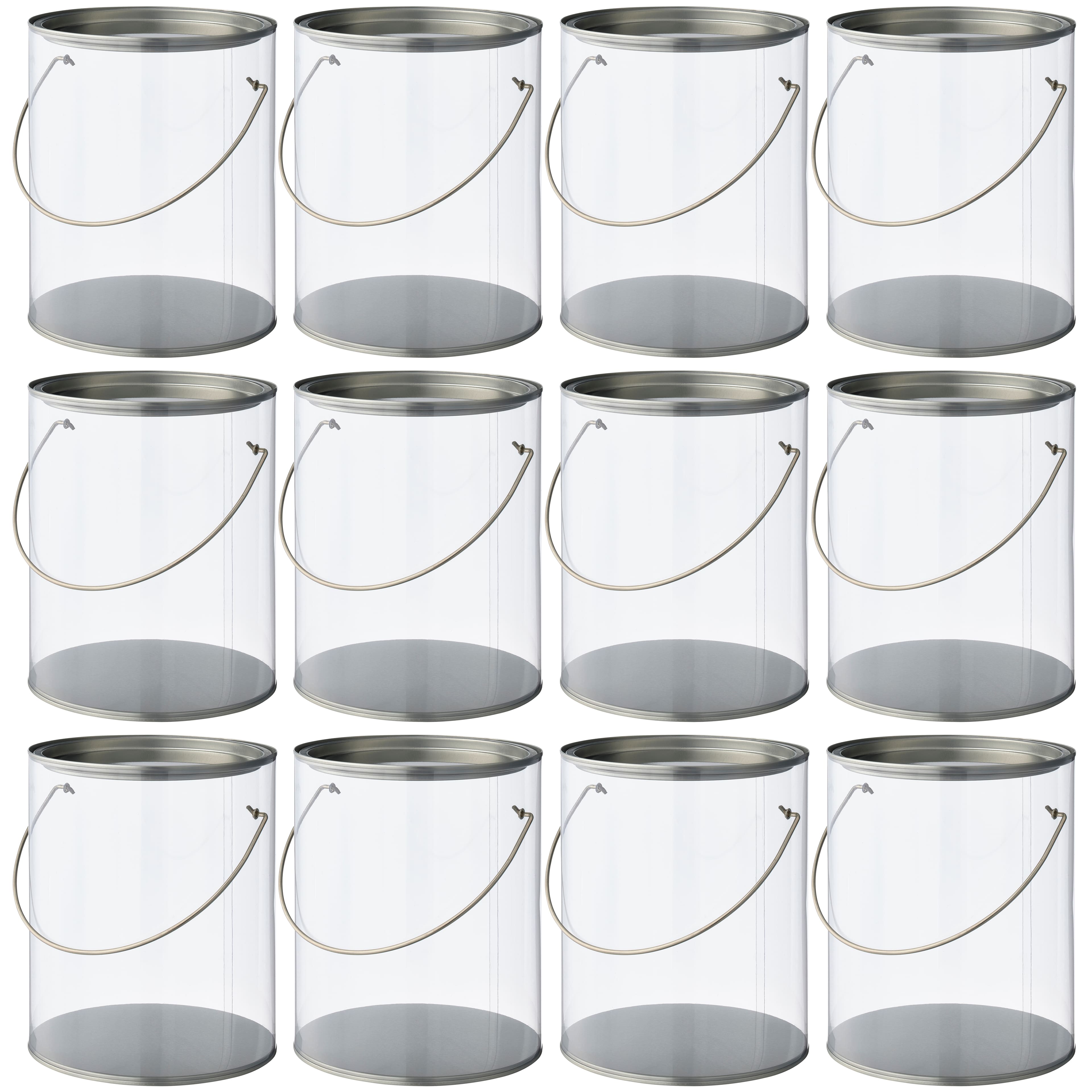 24 Pack Mini Metal Buckets with Handles for Party Favors, Small
