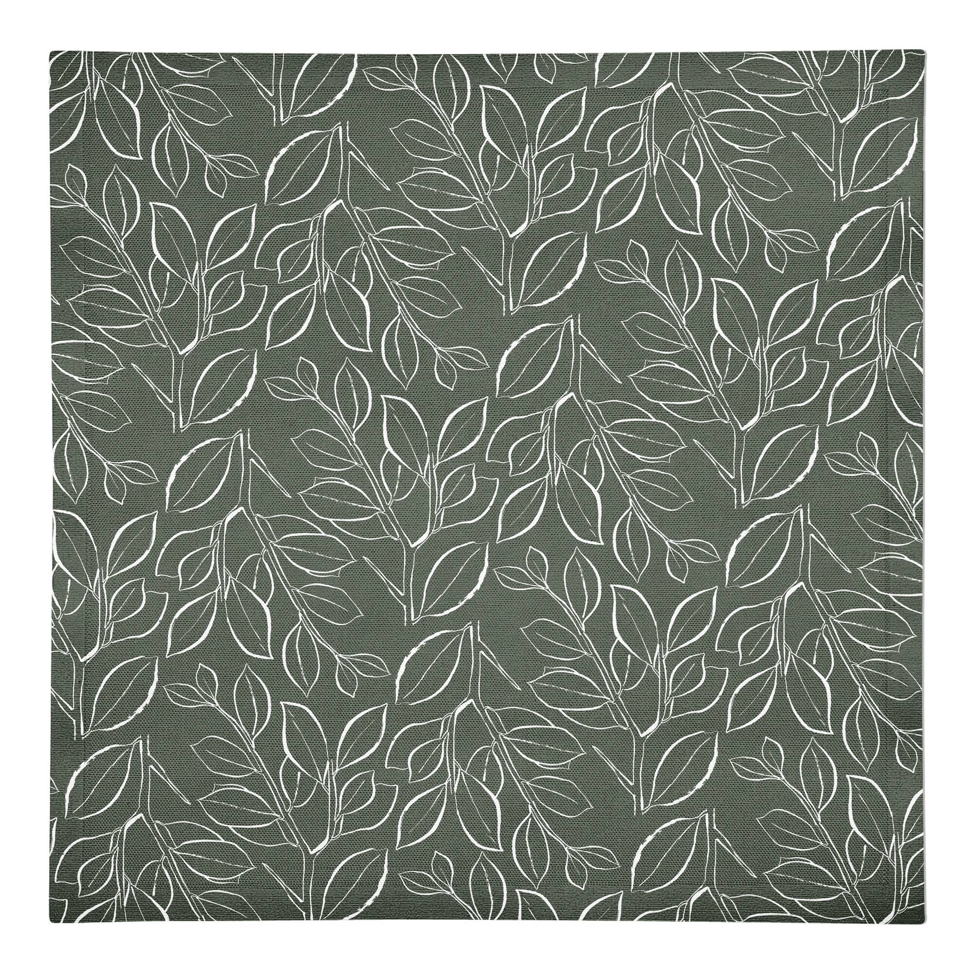 Sage Lined Leaves Cotton Twill Napkin