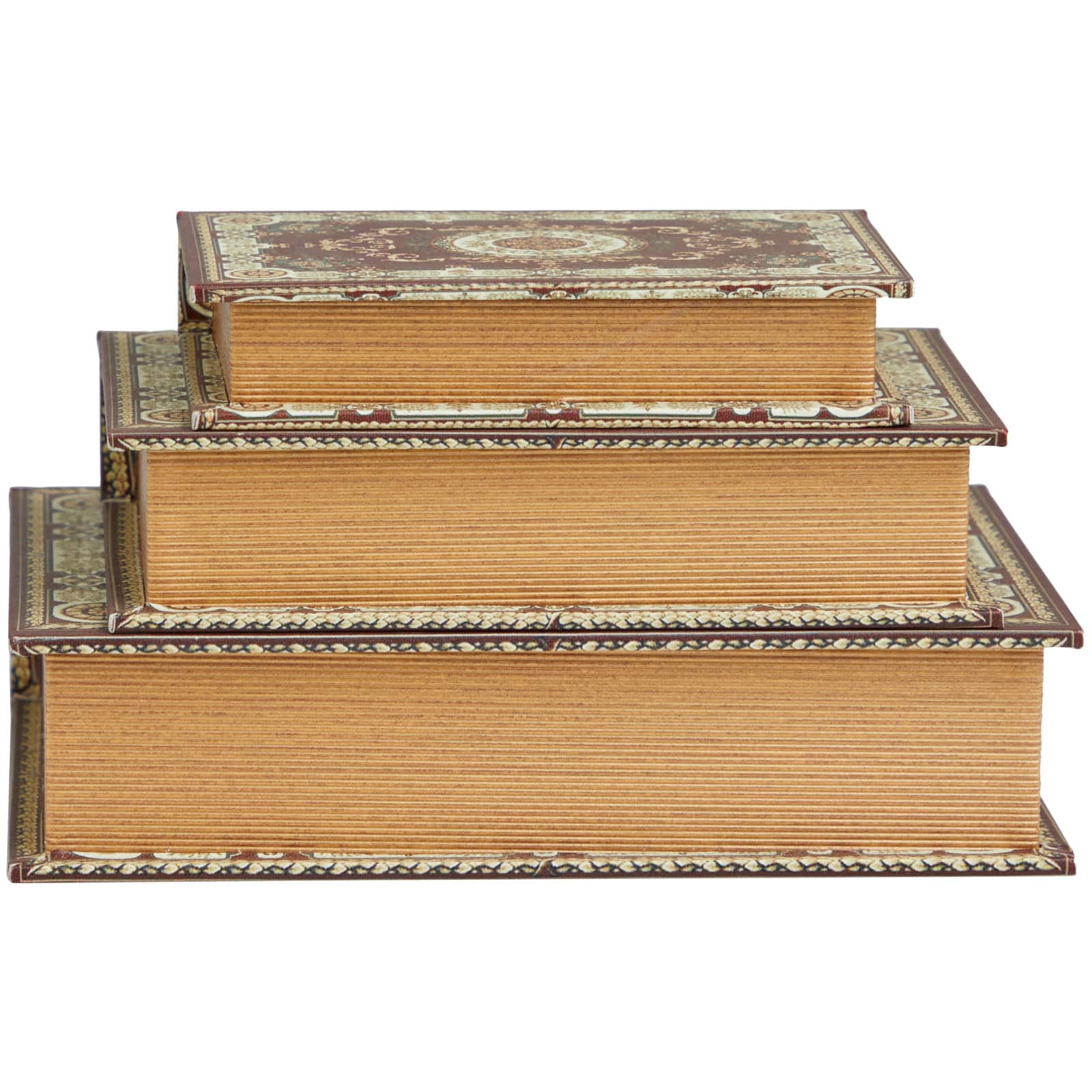 Arabesque Pattern Canvas Storage Book Box Set