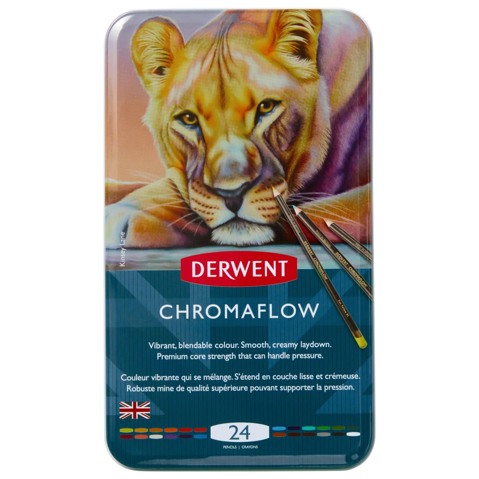 Derwent&#xAE; Chromaflow 24 Color Pencil Tin Set