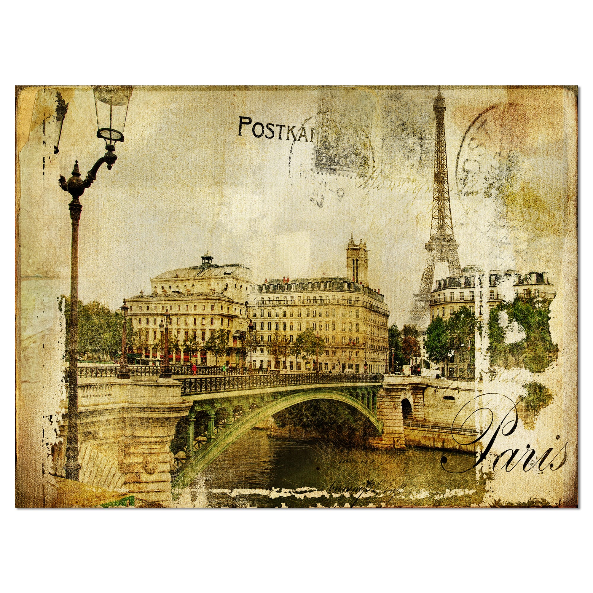Designart - Vintage Paris - Abstract Cityscape Art