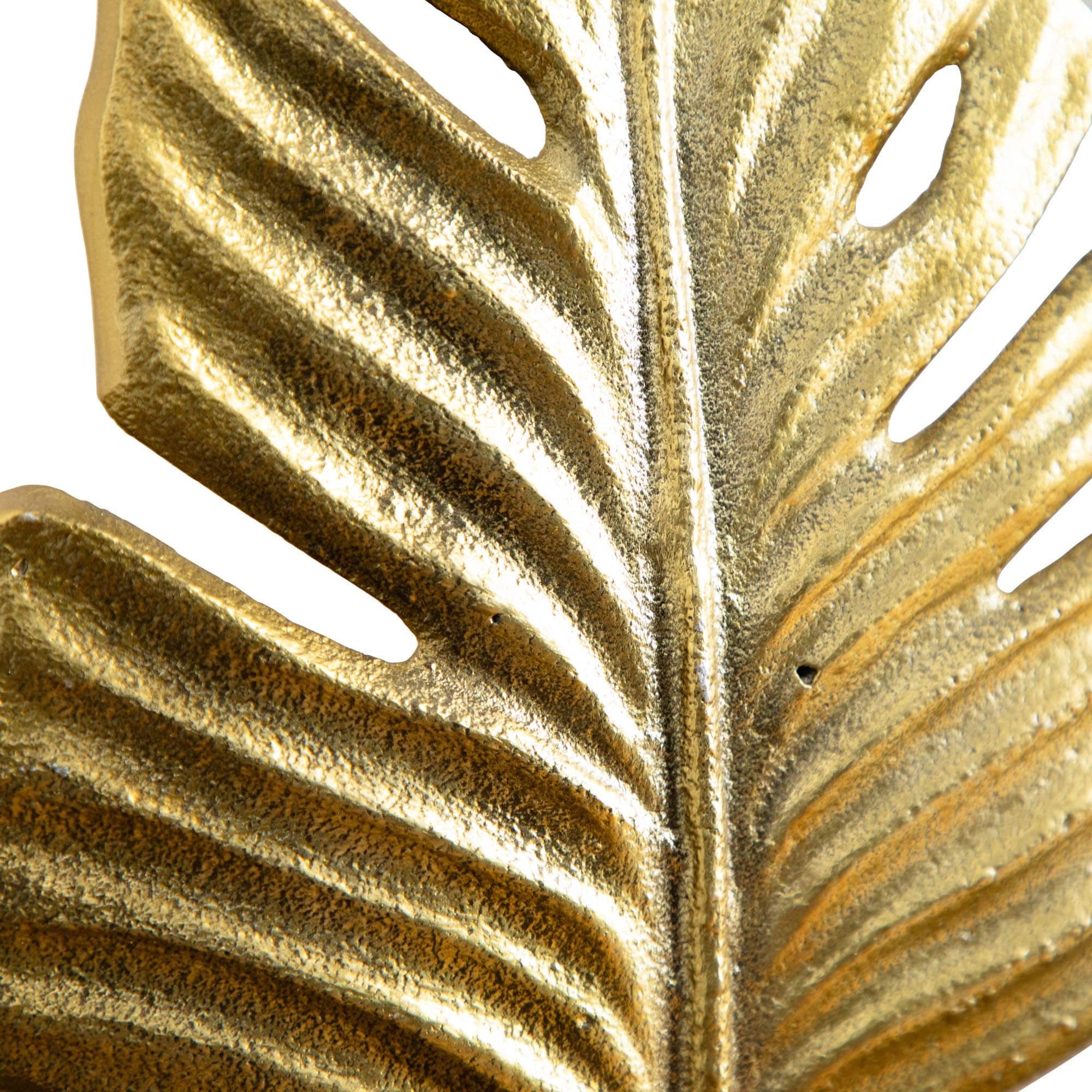 15.5" Golden Leaf Sculpture Decorative Accent