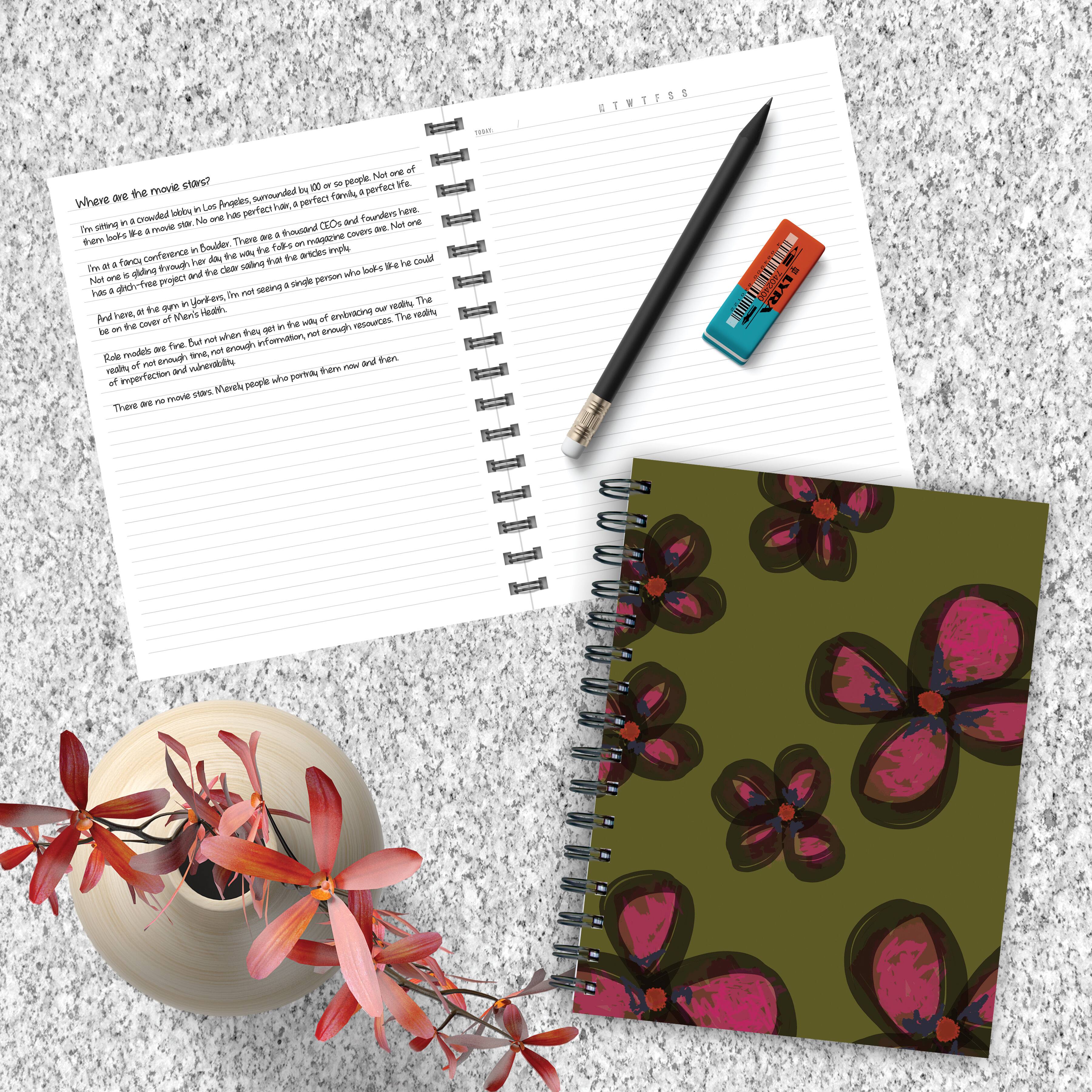 TF Publishing Painted Flowers Spiral Lined Journal