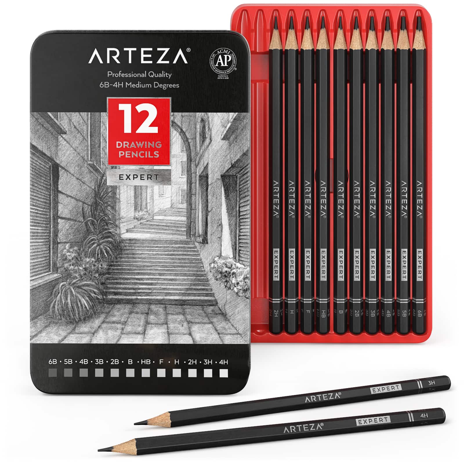  Pack Of 12 Graded Pencils 6B-6H Sketching Drawing Art Supplies  : Arts, Crafts & Sewing