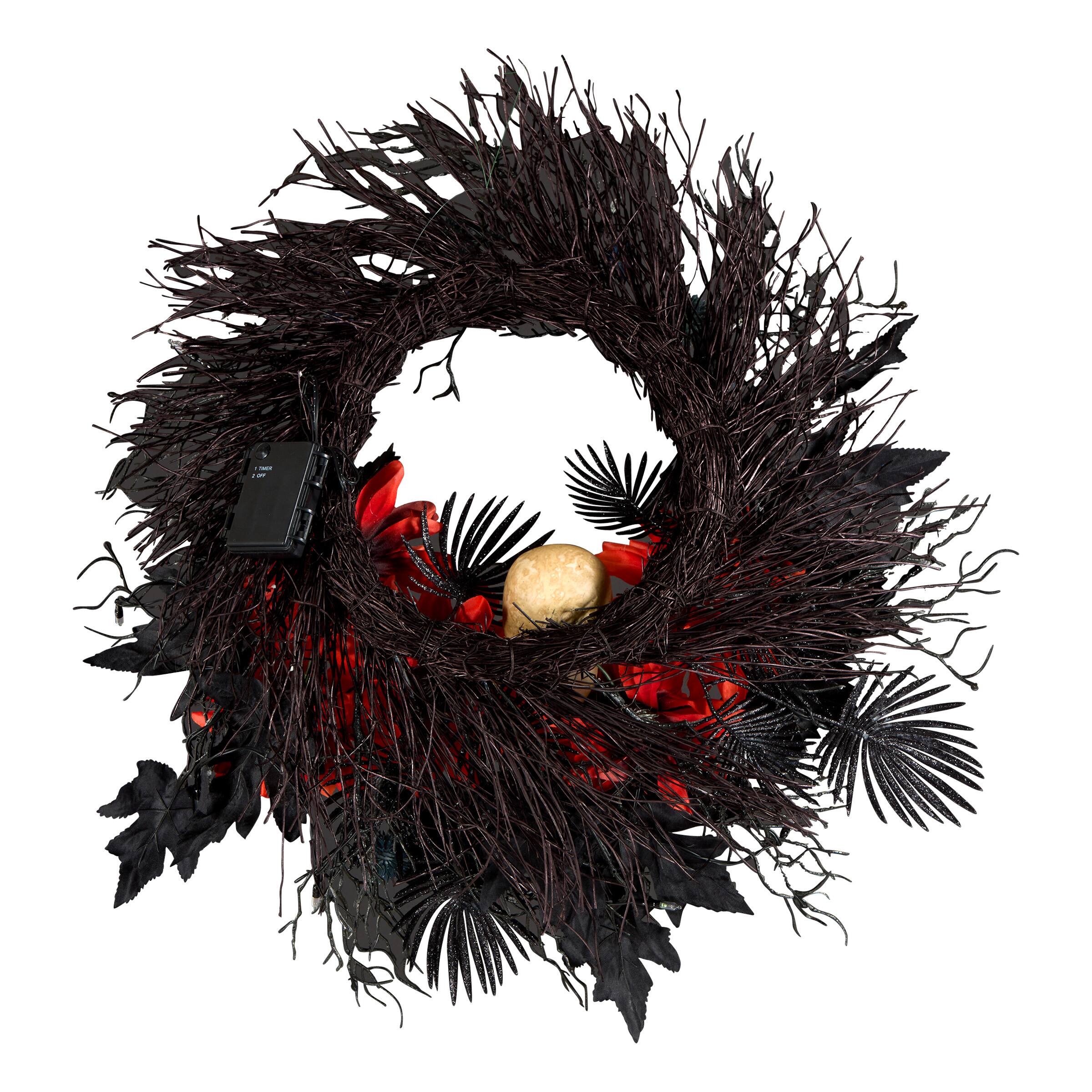 24" Boo-tiful Halloween Skill Pre-Lit LED Wreath