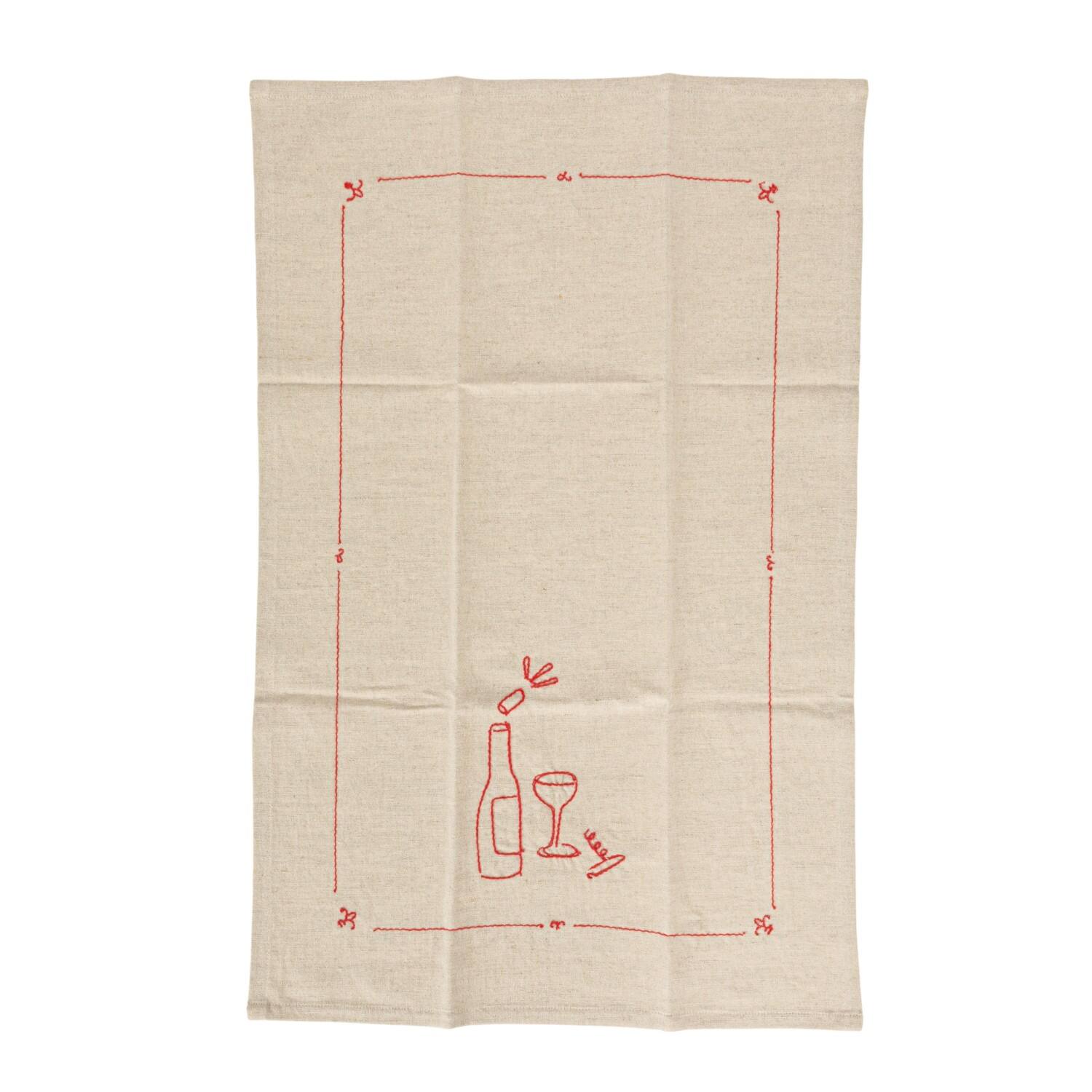 Drink &#x26; Glass Bottles Linen &#x26; Cotton Blend Tea Towels, 4ct.