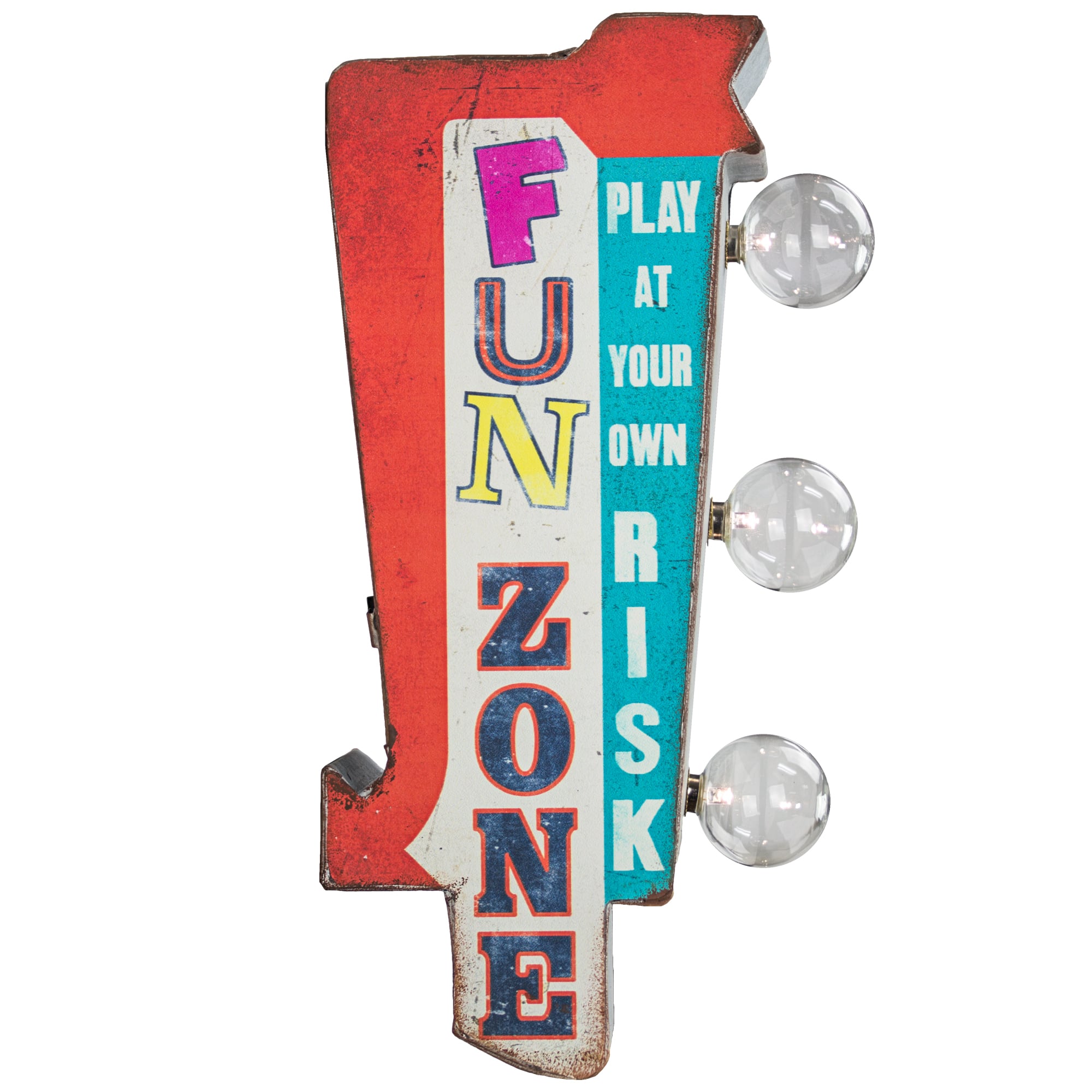 Fun Zone Vintage Mini Metal LED LED Marquee Arrow Wall Sign