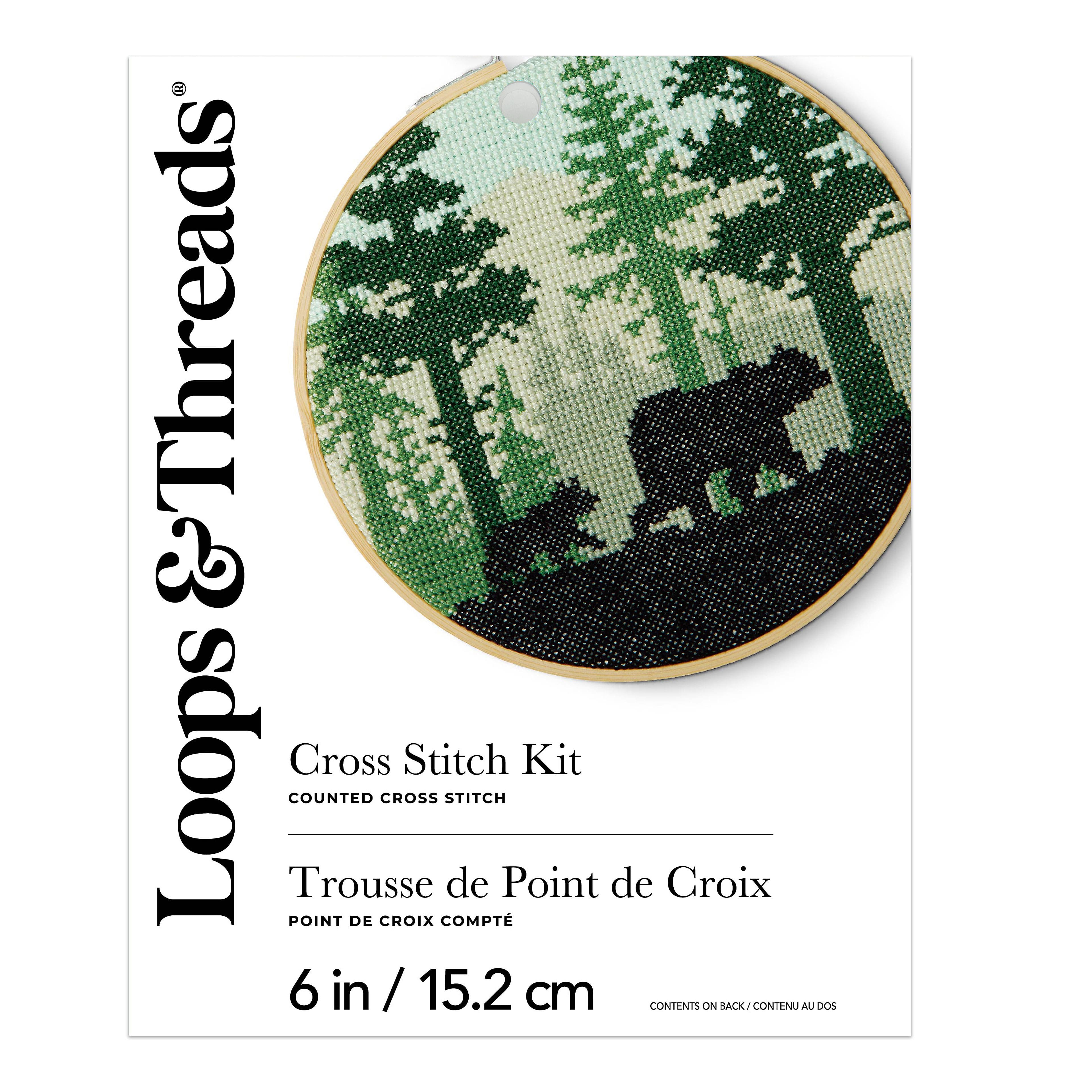 6" Silhouette Bear Counted Cross Stitch Kit by Loops & Threads®