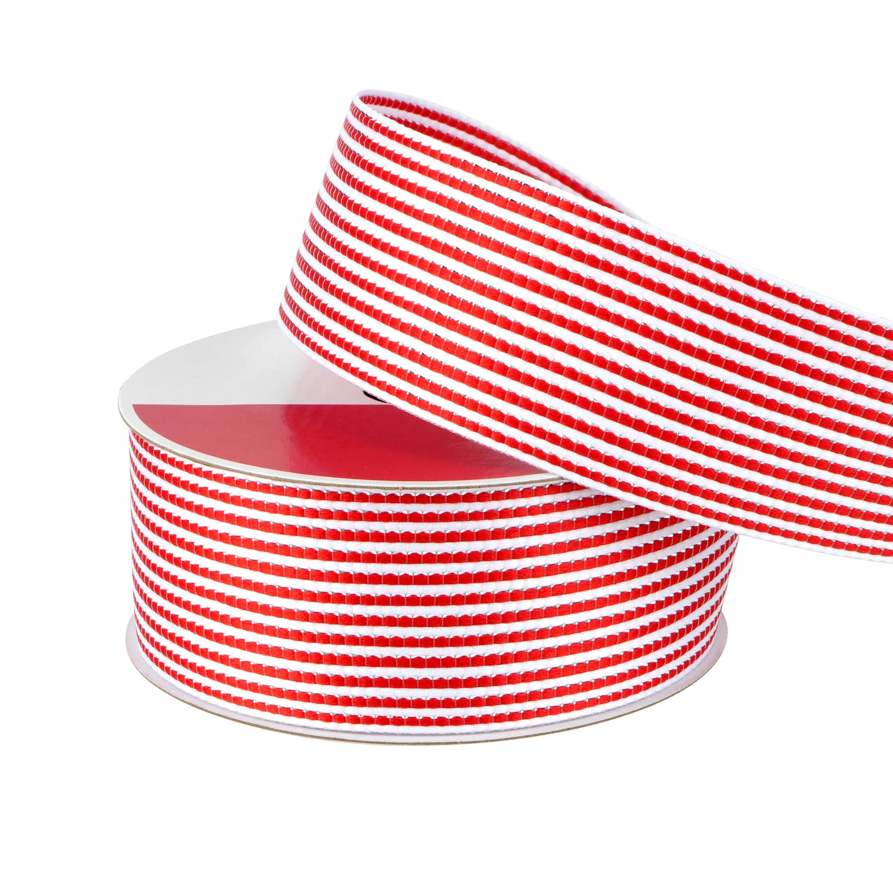 1.5&#x22; x 20ft. Red &#x26; White Vertical Stripes Ribbon by Celebrate It&#xAE;