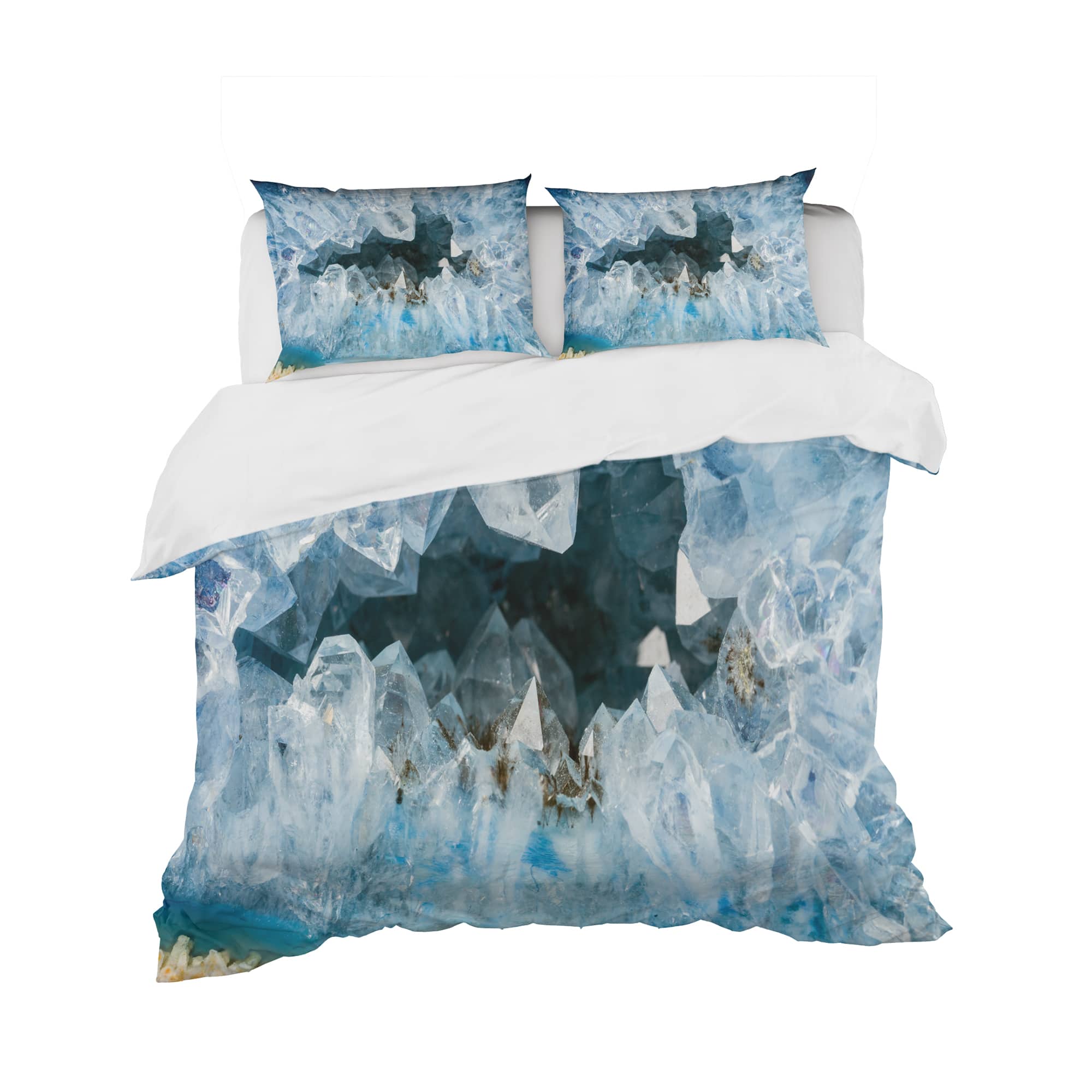 Designart &#x27;Geode Interior with Light Blue crystals&#x27; Mid-Century Modern Bedding Set - Duvet Cover &#x26; Shams