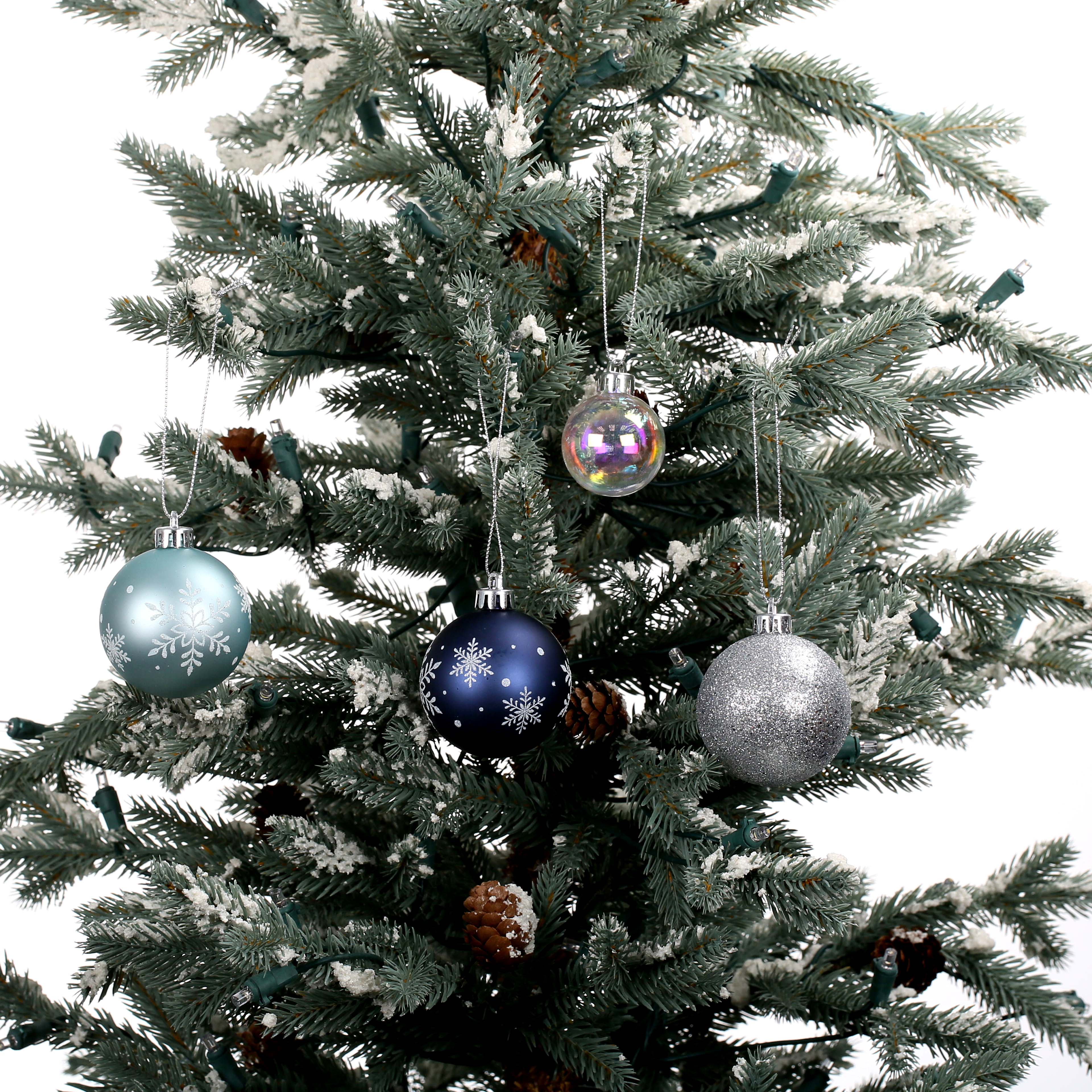 Assorted Blue, White &#x26; Silver Ball Plastic Ornament Tube by Ashland&#xAE;, 1pc.