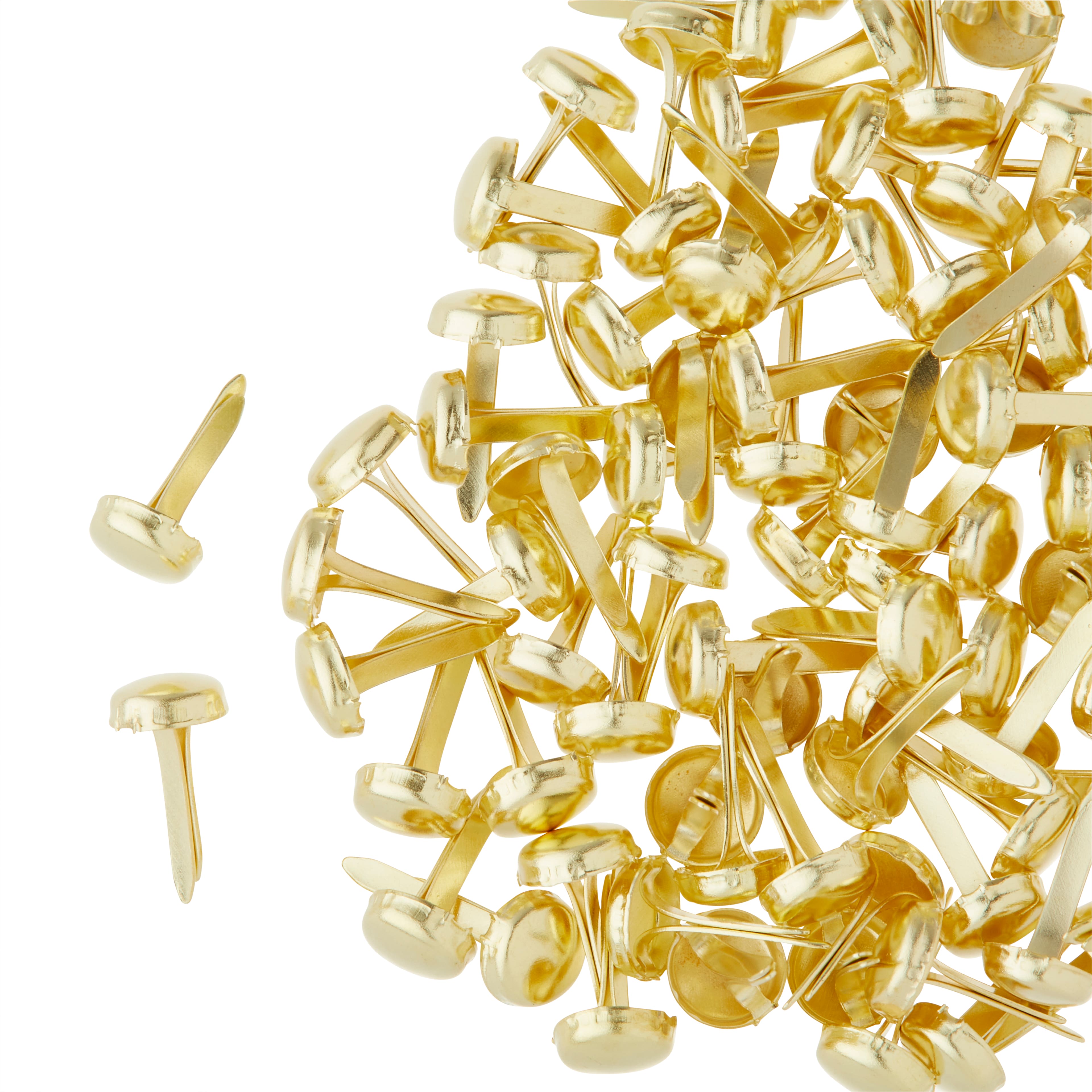 100 PCS Mini Brads, Brass Fasteners 20 x 8mm, Brass Metal Paper Fasteners  for Craft & Scrapbooking Brad DIY golden