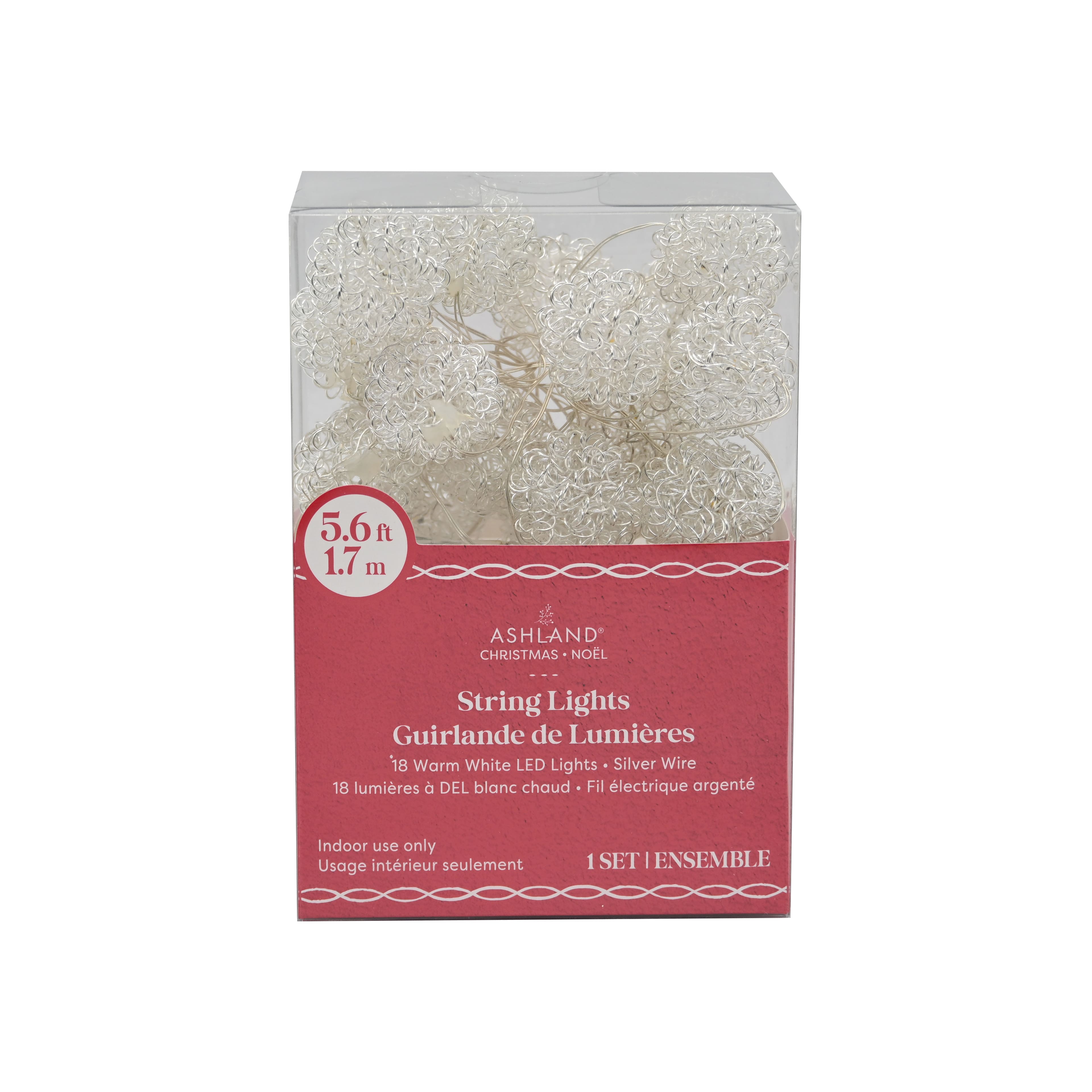 18ct. Warm White LED Silver Wire Ball String Lights by Ashland&#xAE;