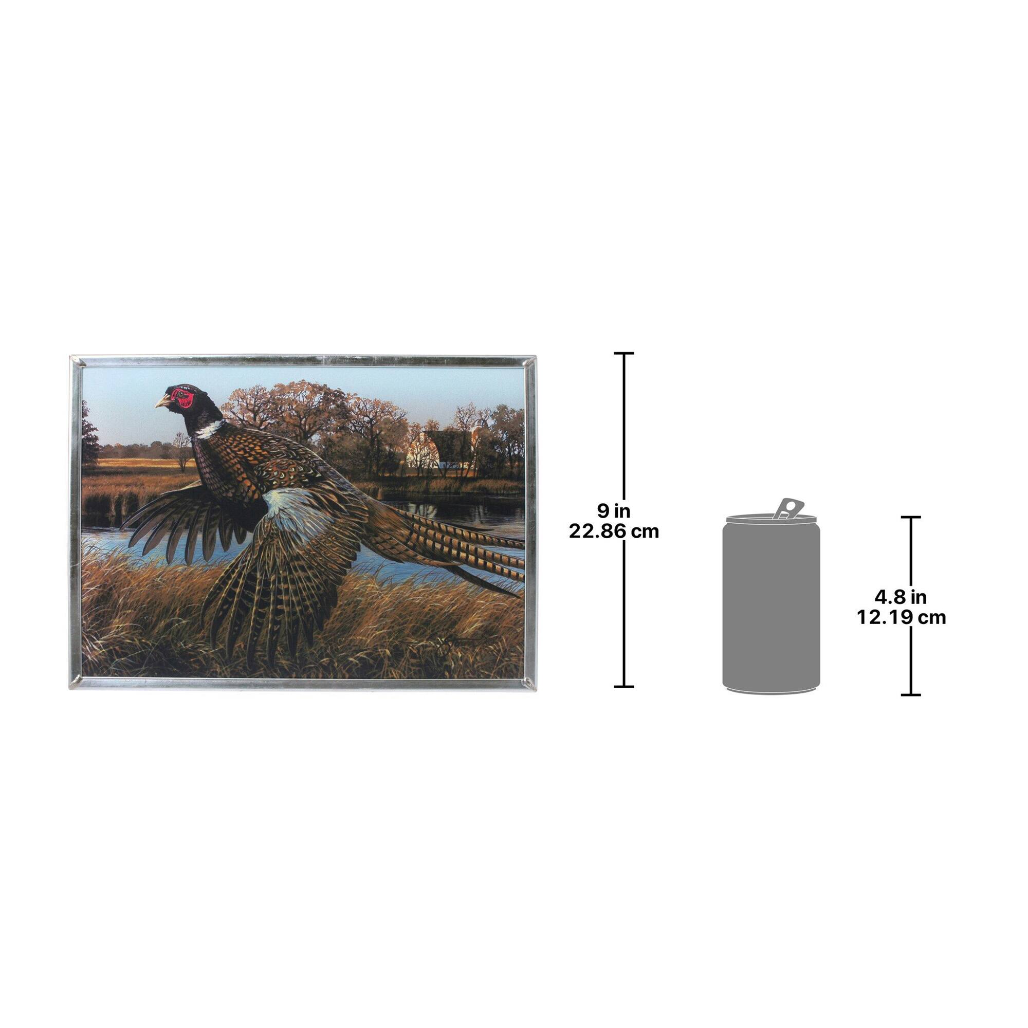 Design Toscano 12&#x22; Pheasant Behind The Barn Art Glass D&#xE9;cor