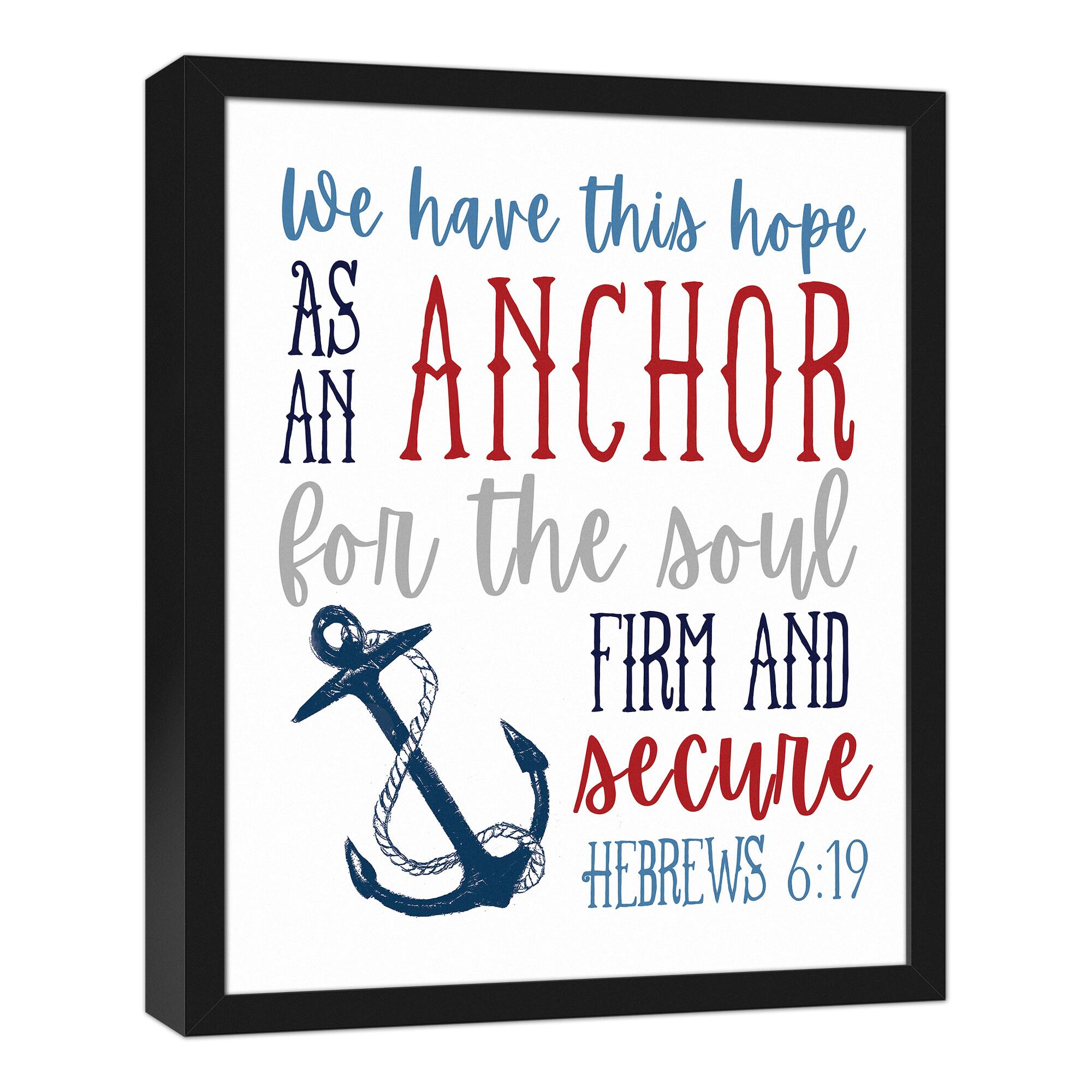 Anchor for the Soul Hebrews 6:19 Nautical Black Framed Canvas